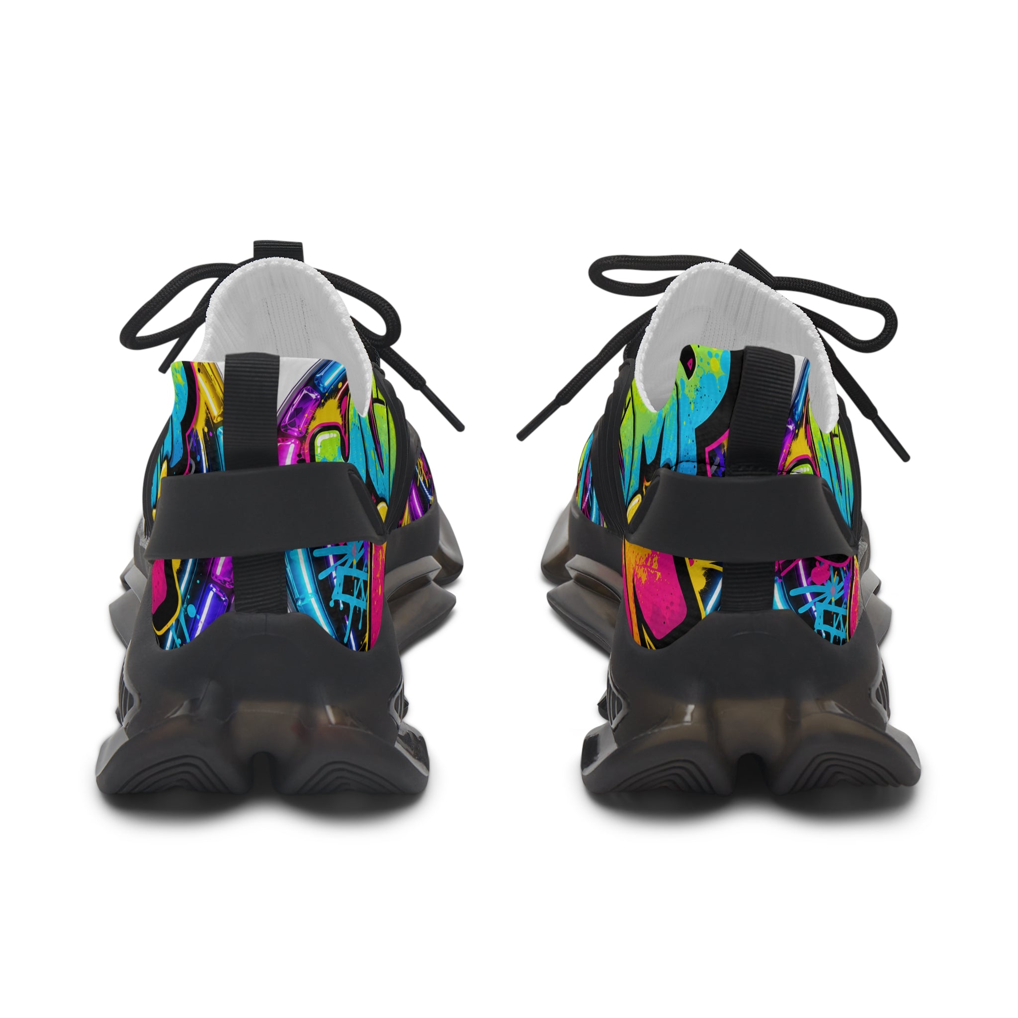 Women's Mesh Sneakers — "Jump On" Colorful Graffiti Streetwear Athletic Shoes