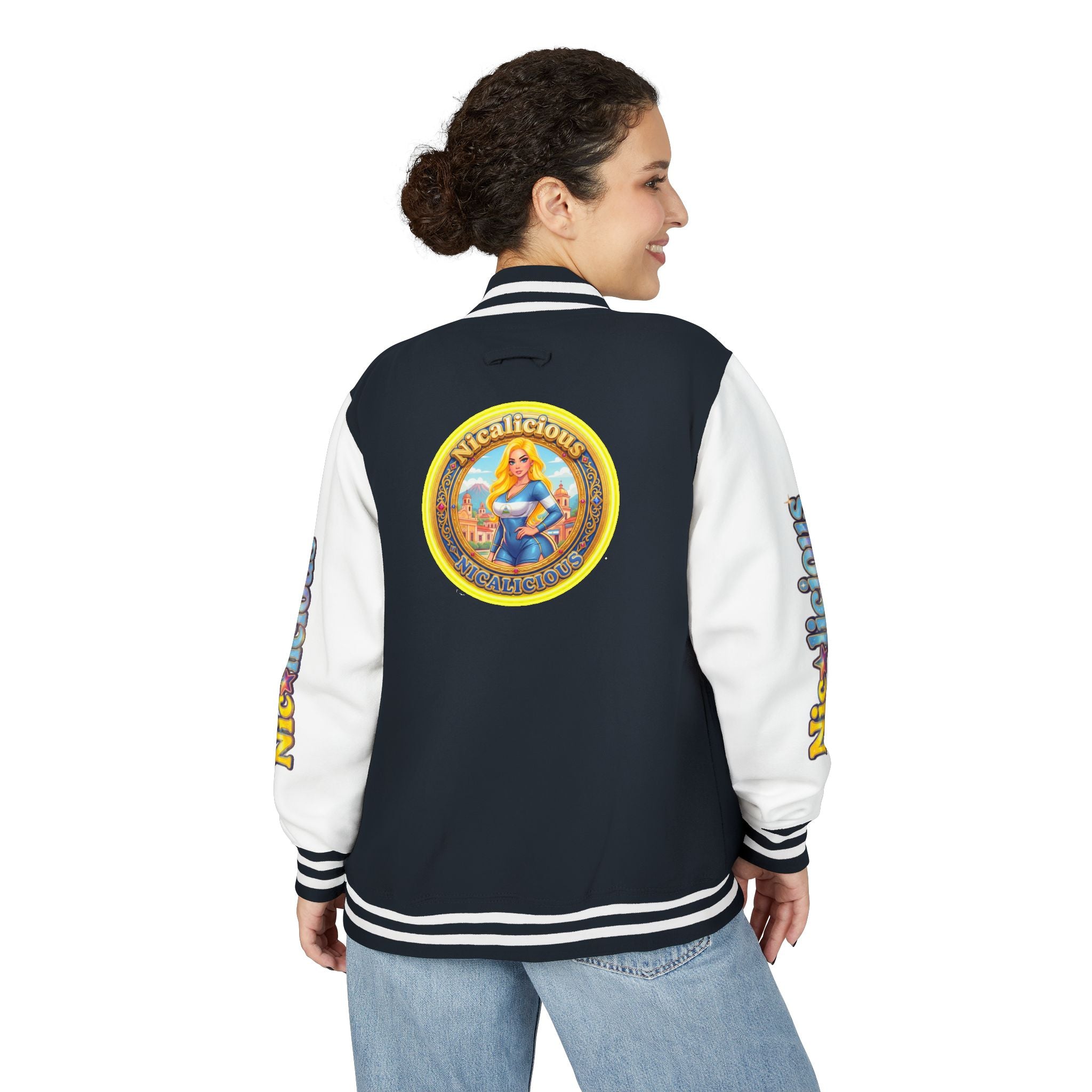 Letterman Jacket — 'Nicalicious' Retro Pinup Logo Varsity Jacket