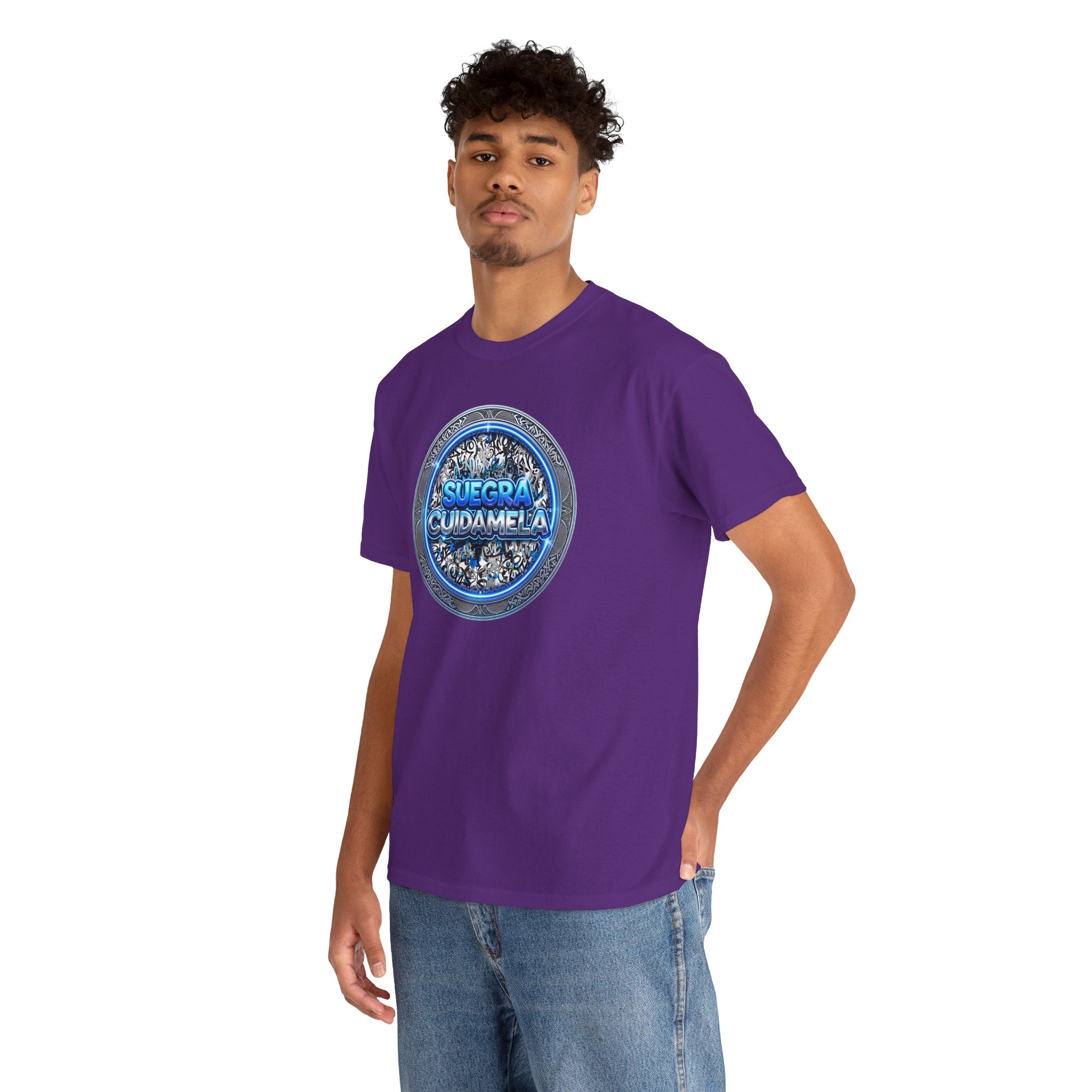 T-Shirt — Suegra Cuídame (Blue Floral Emblem)