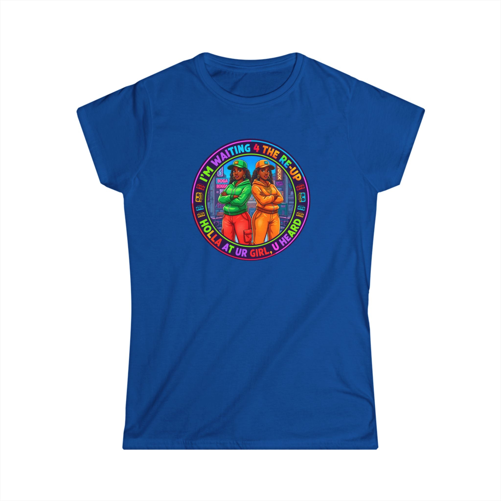 " Im Waiting For The Reup"  Graphic Tee — Retro Rainbow Sisters Women's Shirt