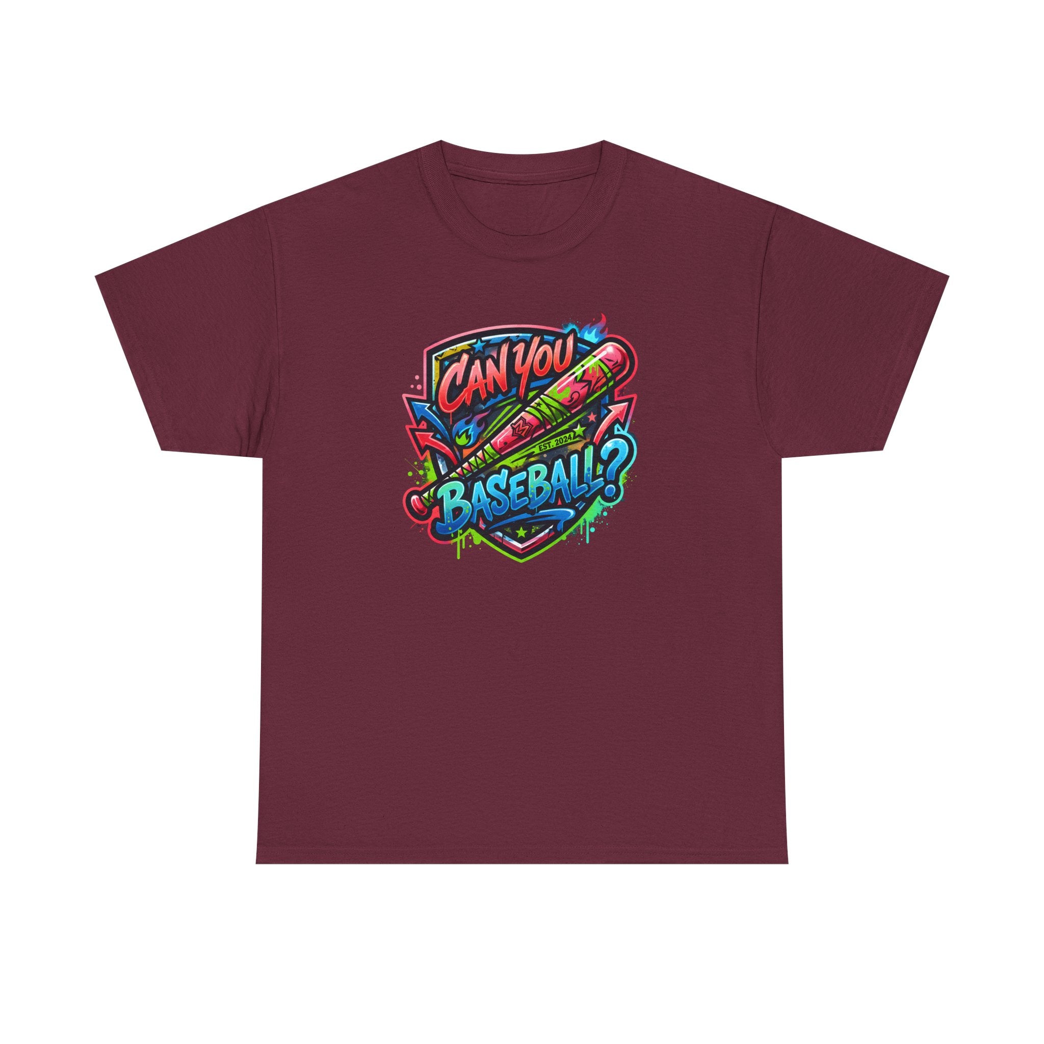 Can You Baseball? T-Shirt — Colorful Retro Baseball Graphic Tee