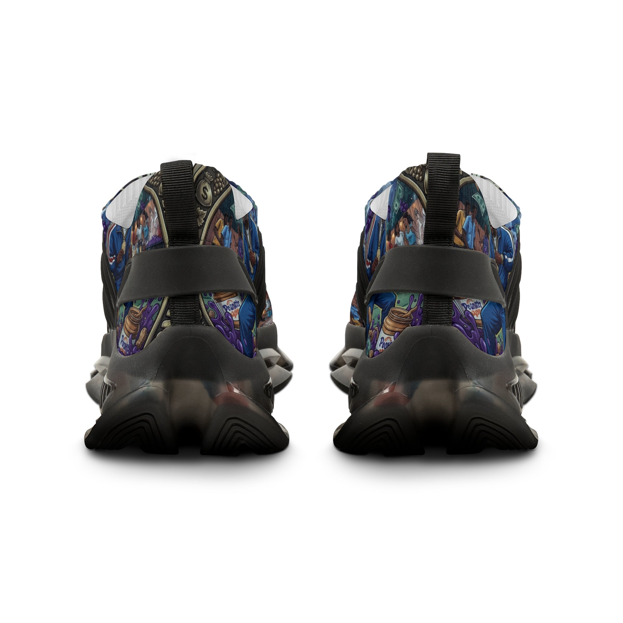 Men's Mesh Sneakers — "Peanut Butter Jelly"Cosmic Blue Graphic Athletic Shoes