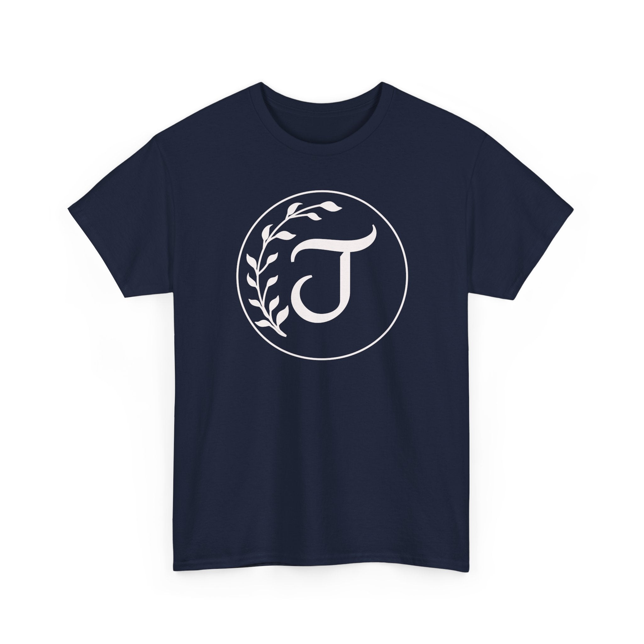 White Tee with Subtle "Floral J " Jesus Christ "— Minimalist Japanese Character T-Shirt
