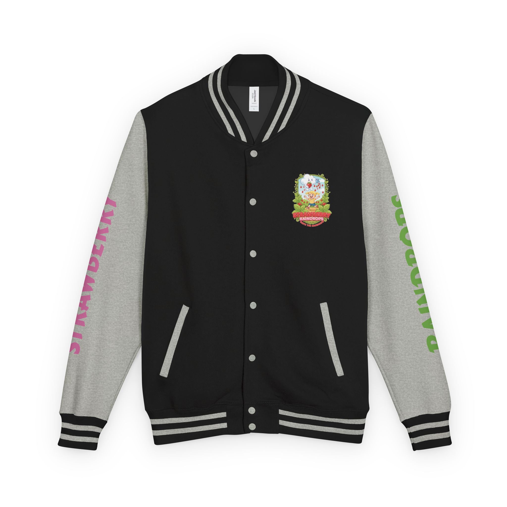 Letterman Jacket —Strawberry Raindrops Back Patch