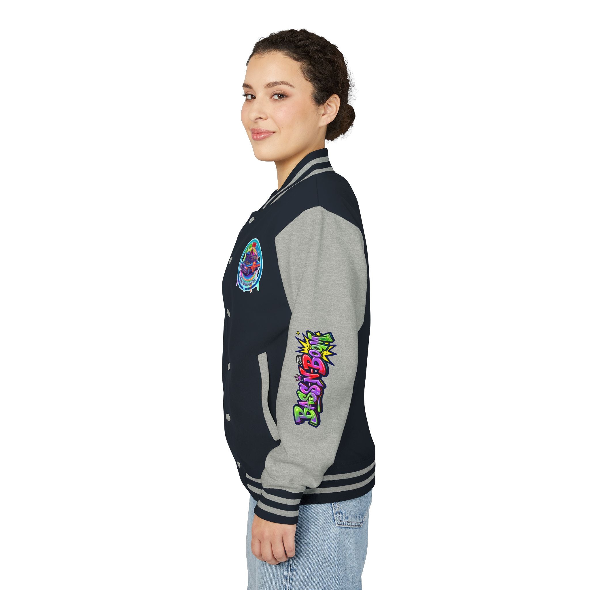 Letterman Jacket — ' Let The Bass Kick In' Retro Lowrider Crew Graphic