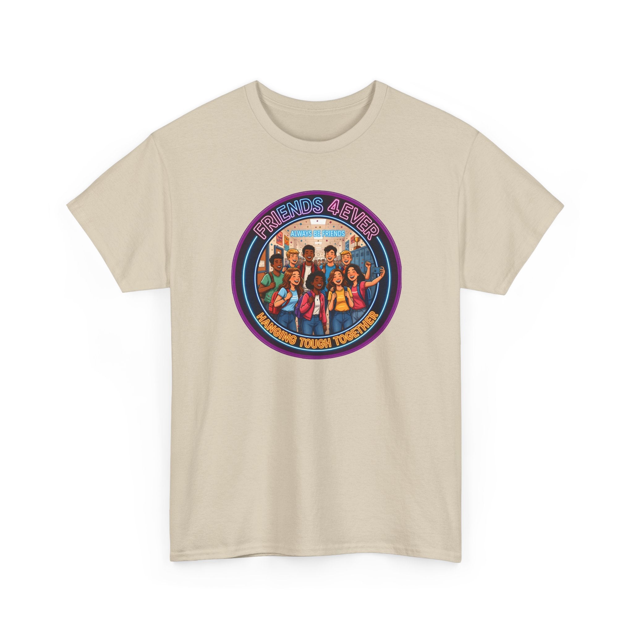 Graphic Tee — Retro Group Illustration "Friends Forever"