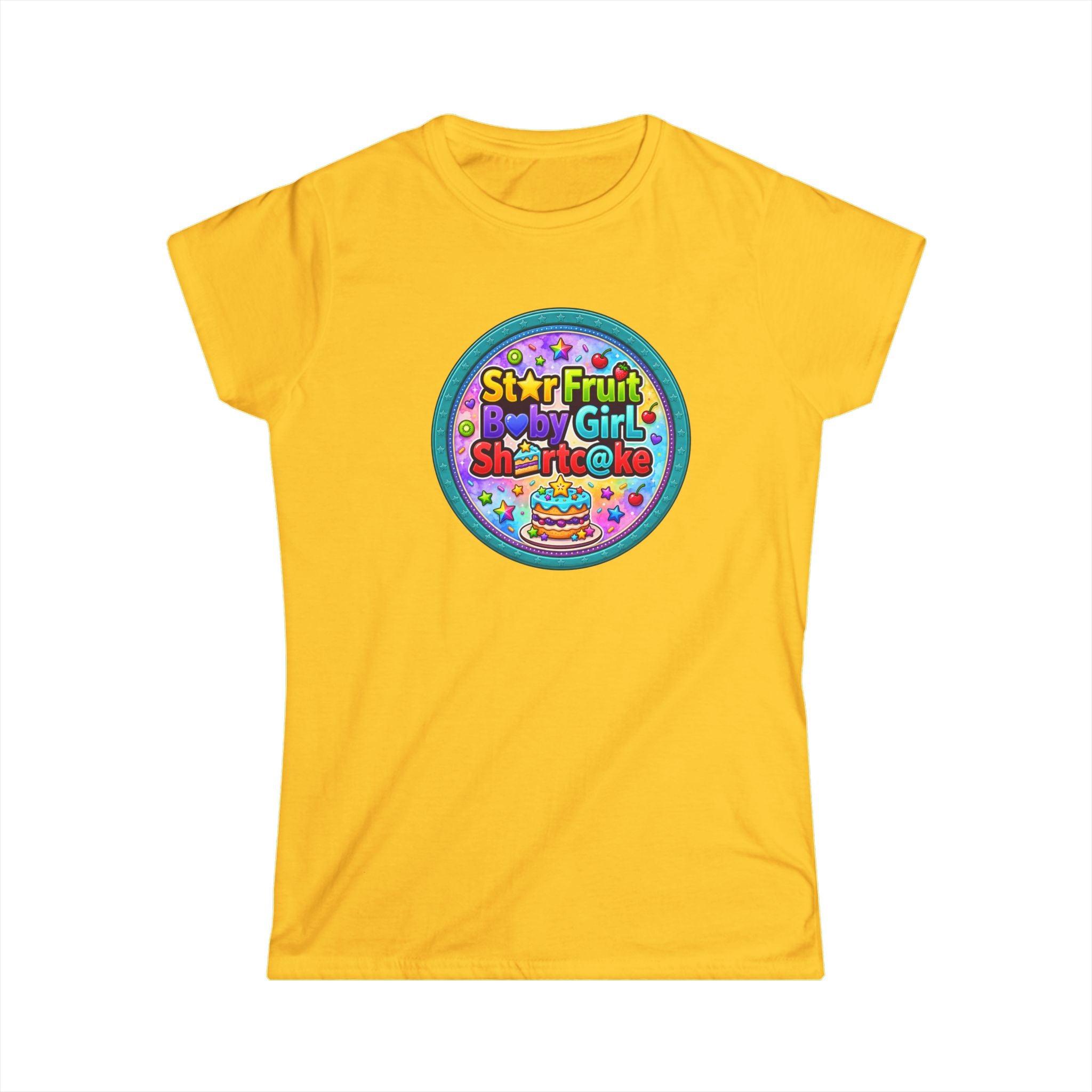 "Star Fruit Baby Girl Shortcake" Graphic Tee - Cute Pastel Dessert Shirt