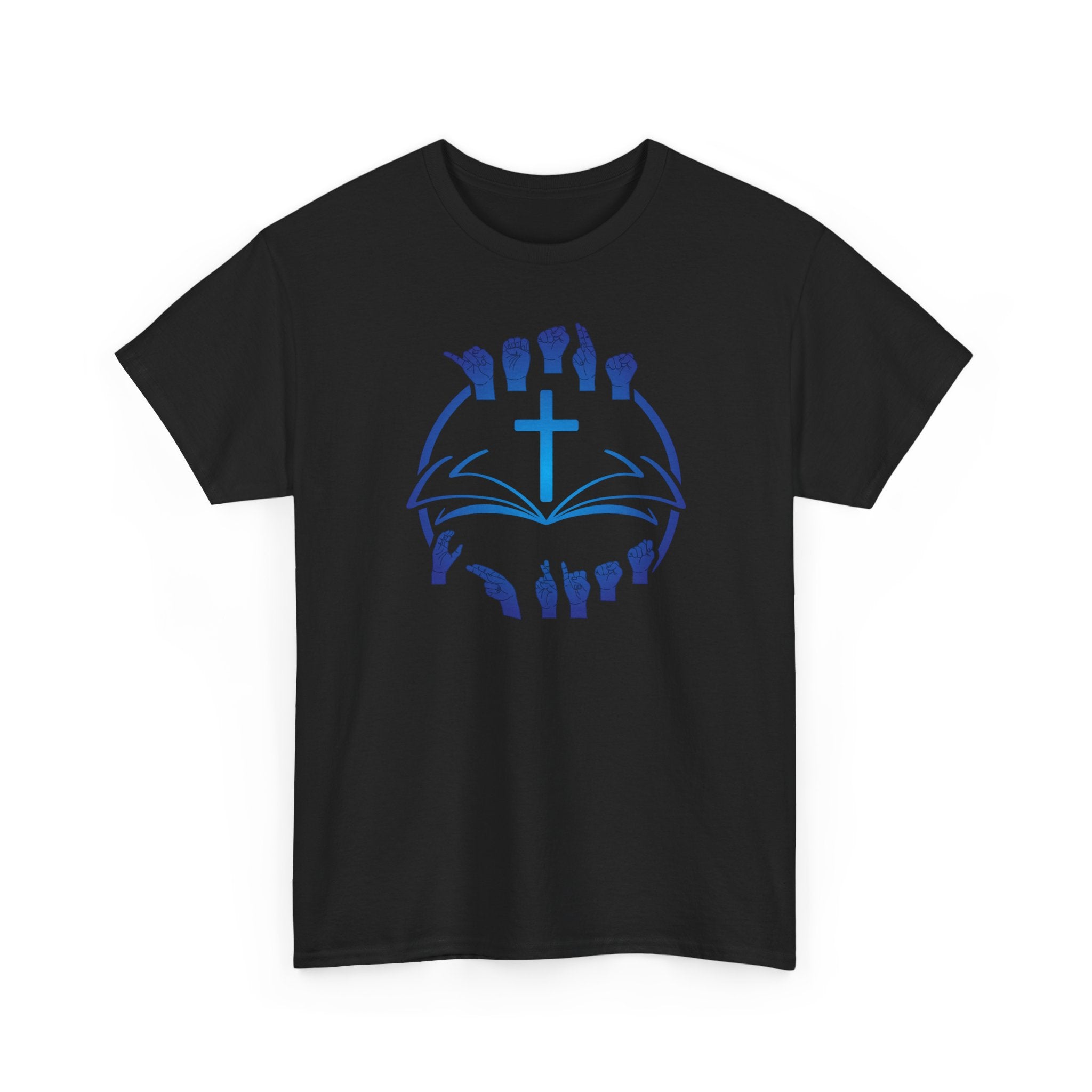 "Christian Bible Cross Sign Language "T-Shirt — Faith Prayer Hands Tee