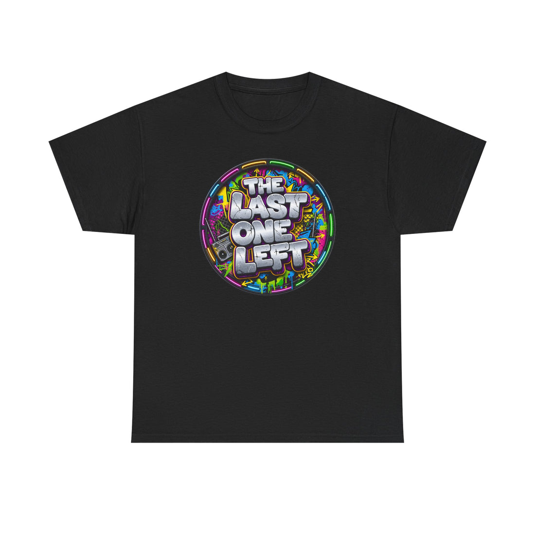 Graphic Tee - "The Last One Left" Colorful Retro Badge