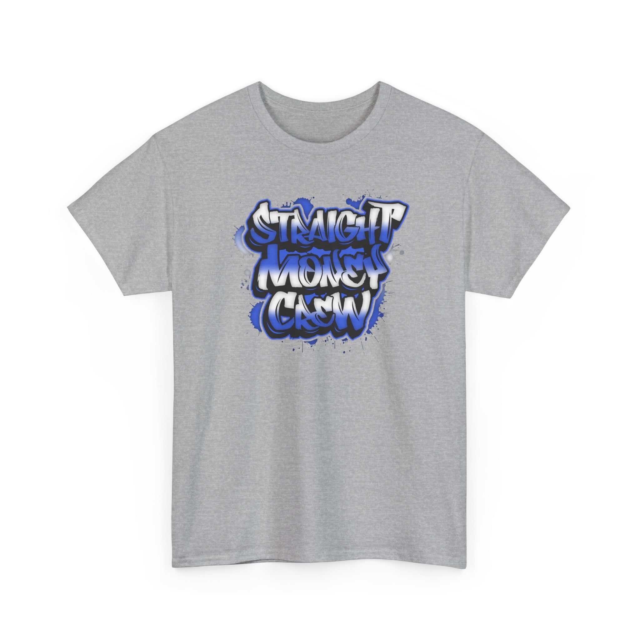 T-Shirt — "Stackin' Money Crew" Blue Graffiti Graphic Tee