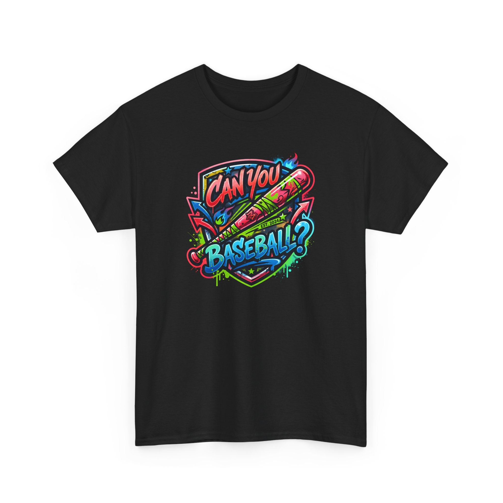 Can You Baseball? T-Shirt — Colorful Retro Baseball Graphic Tee