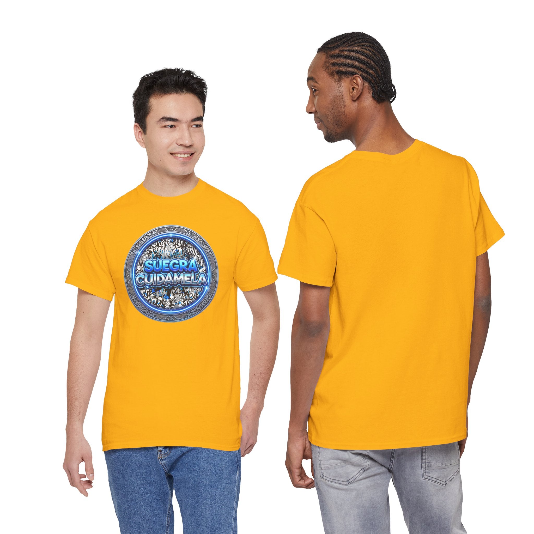 T-Shirt — Suegra Cuídame (Blue Floral Emblem)