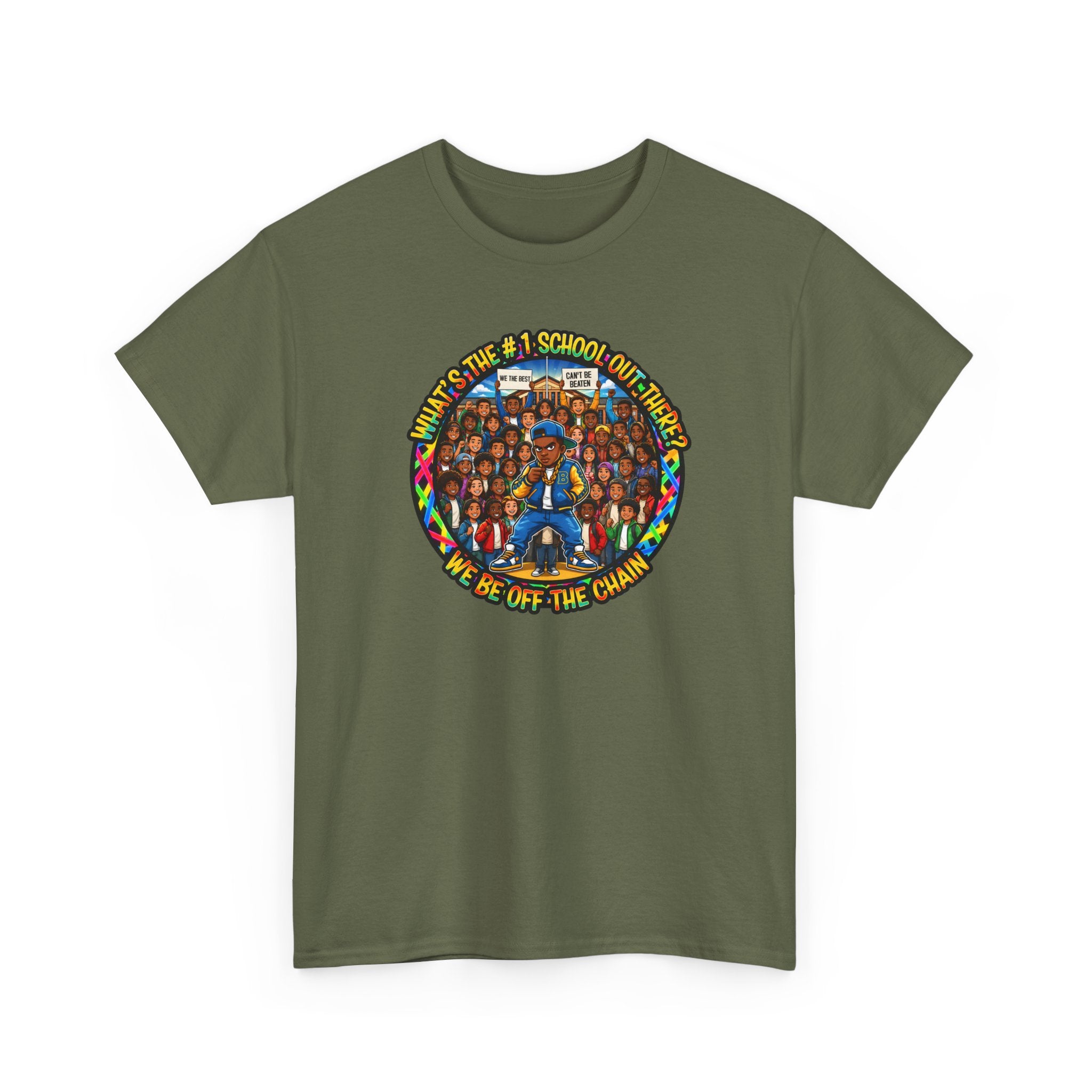 Community Unity Tee — "What's The #1 School Out There" Illustration Shirt