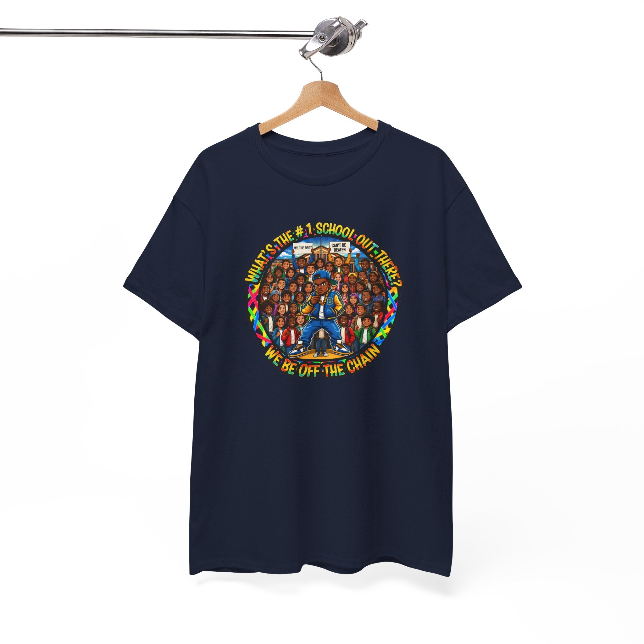 Community Unity Tee — "What's The #1 School Out There" Illustration Shirt