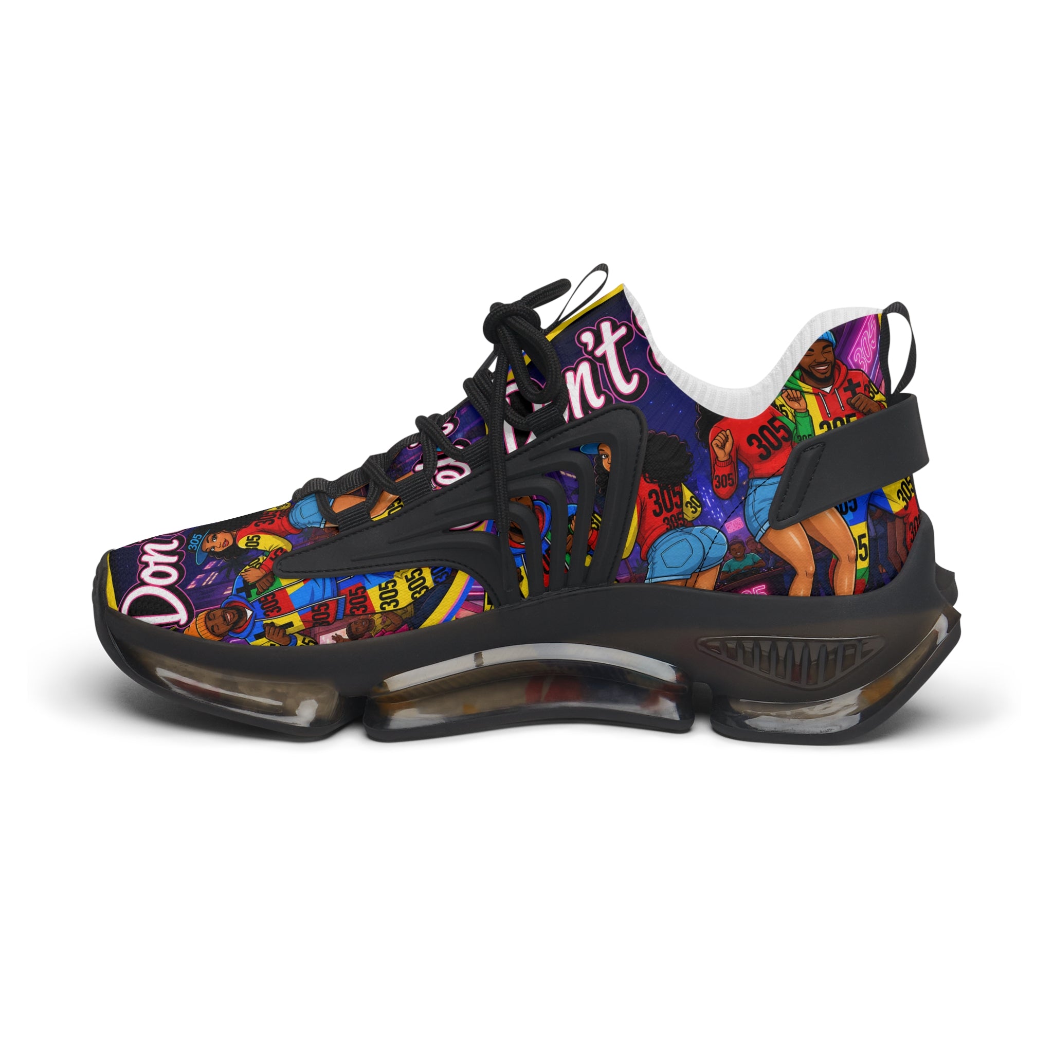Women's Mesh Sneakers — Bold Graphic 'Don't Stop' Fashion Trainers