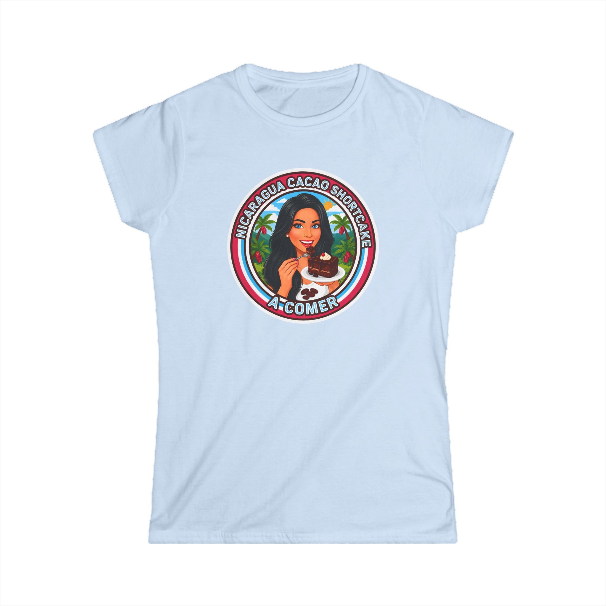 "Nicaragua Cacao Shortcake" Chocolate Lover Women's Tee — 'Nicaragua Cacao' Graphic Shirt