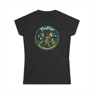 Fireflies Graphic Tee — "Fireflies" Nature Glow Women's T-Shirt