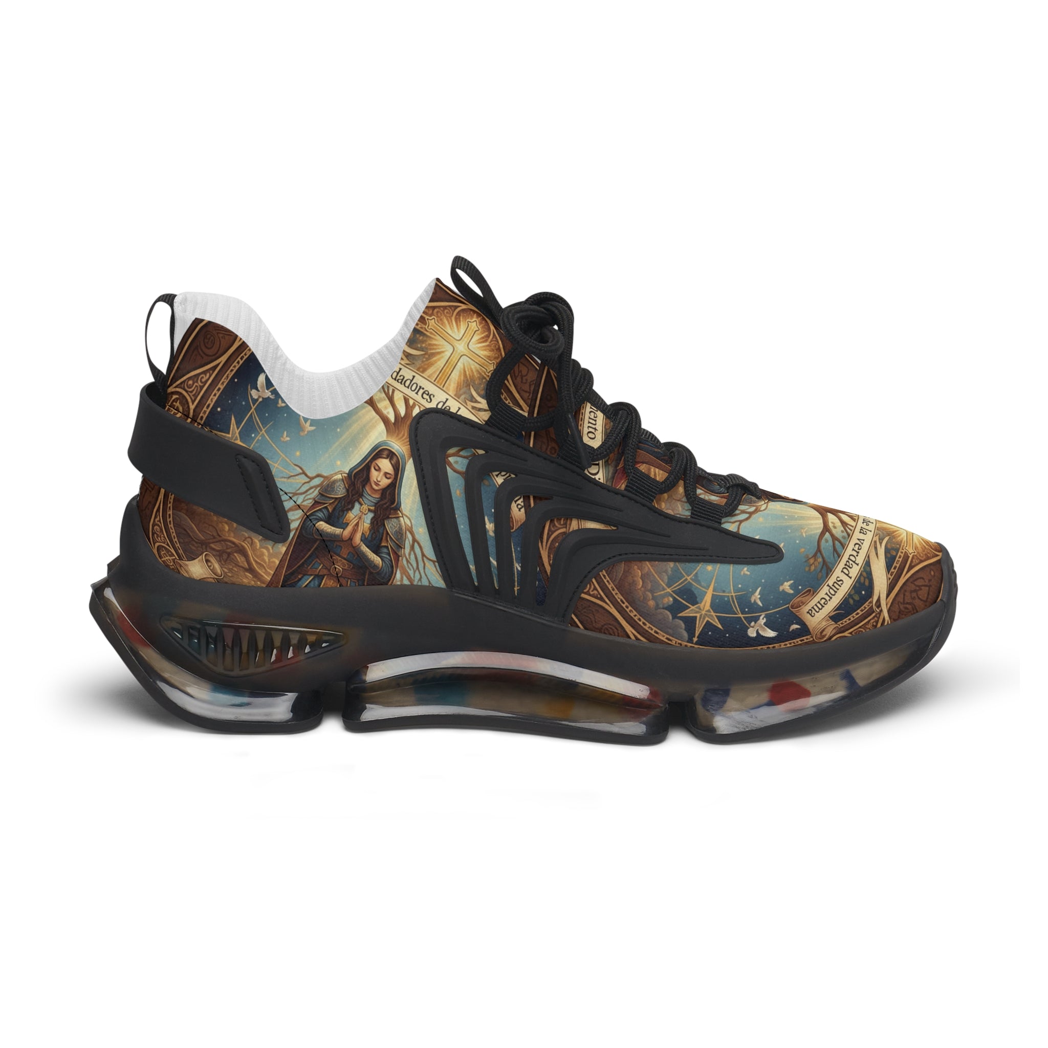 Women's Mesh Sneakers —" Buscadres y Fundadores De La Verdad Suprima"Inspirational Jesus Graphic Women’s Athletic Shoes