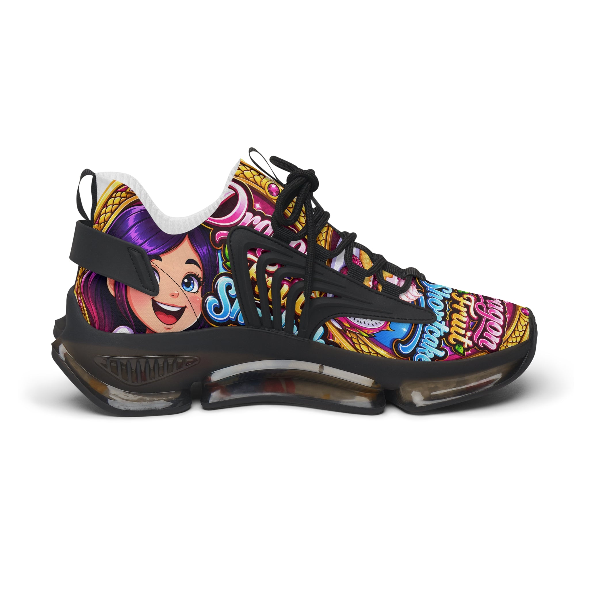 "Dragon Fruit Shortcake "Sneakers — Colorful Women's Mesh Athletic Shoes