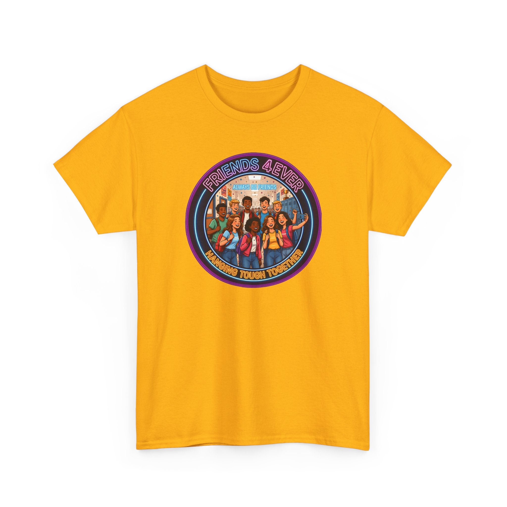 Graphic Tee — Retro Group Illustration "Friends Forever"
