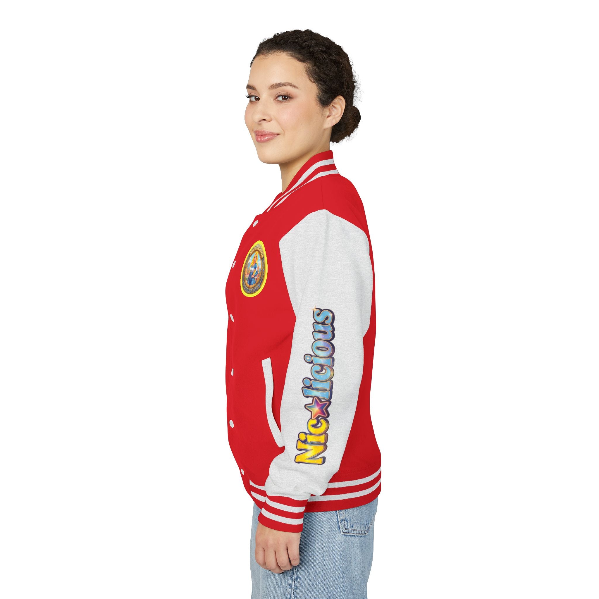 "Nicalicious" Varsity Jacket — Retro Pinup Letterman Jacket