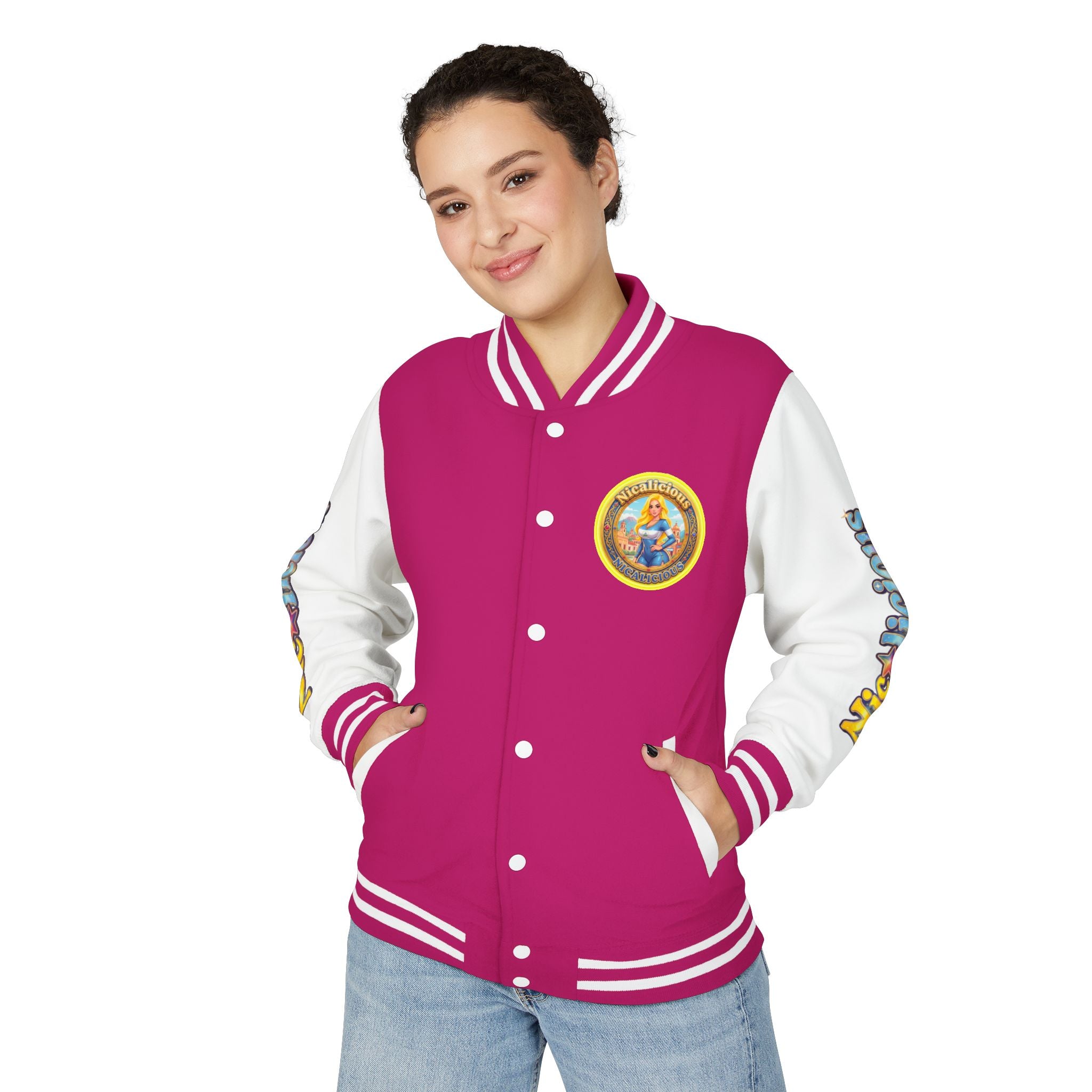 "Nicalicious" Varsity Jacket — Retro Pinup Letterman Jacket