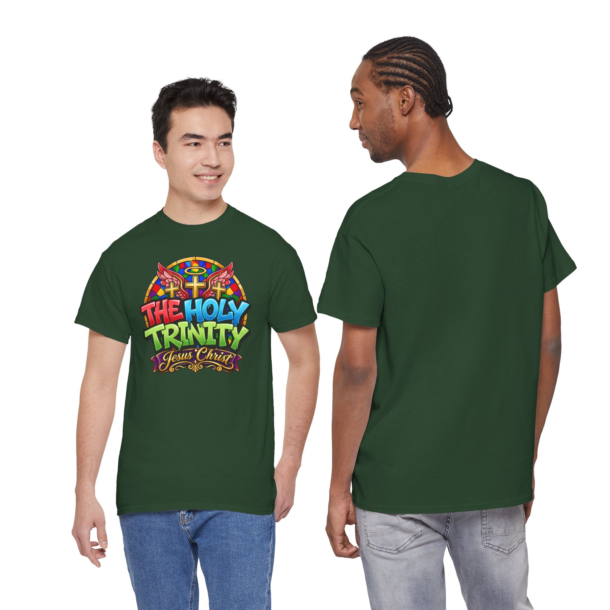 Holy Trinity Graphic Tee — 'The Holy Trinity Jesus Christ' Colorful Faith T-Shirt