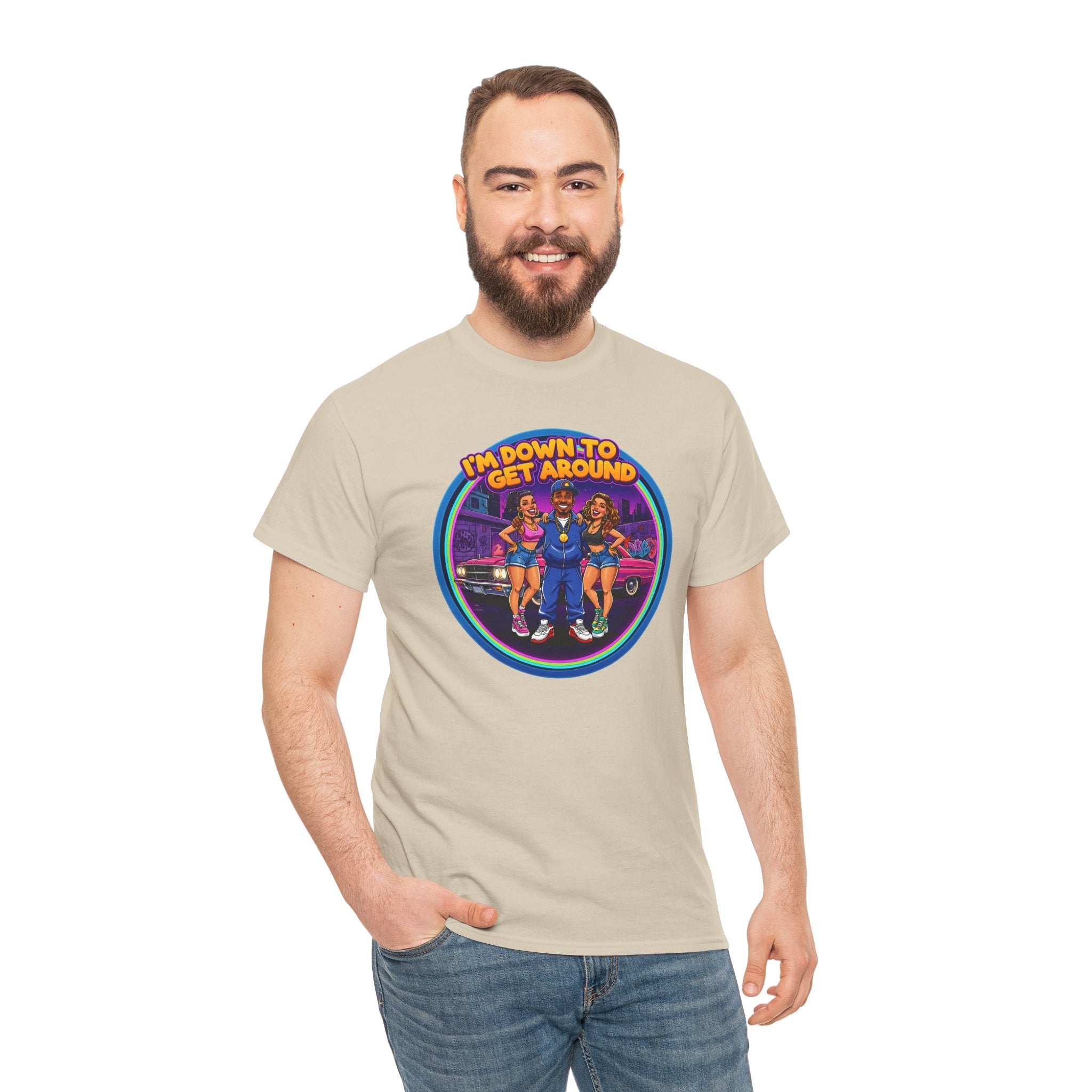 T-Shirt — 'I'm Down to Get Around' Retro Skate Crew Graphic Tee