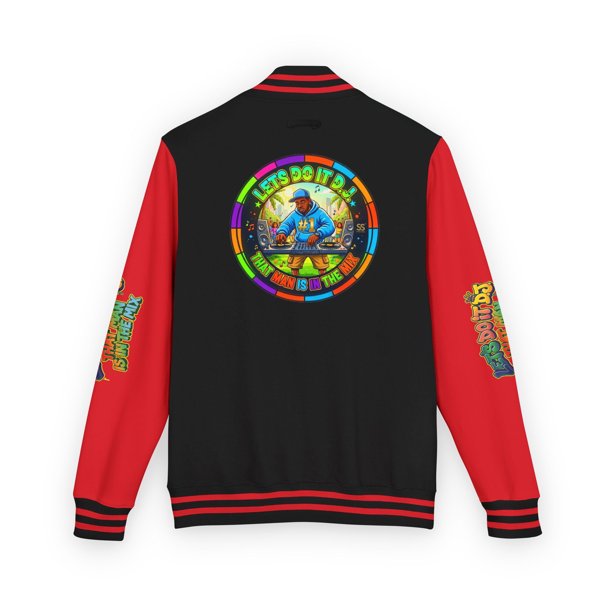 Letterman Jacket — 'Let's Do It' DJ Graphic Varsity Jacket