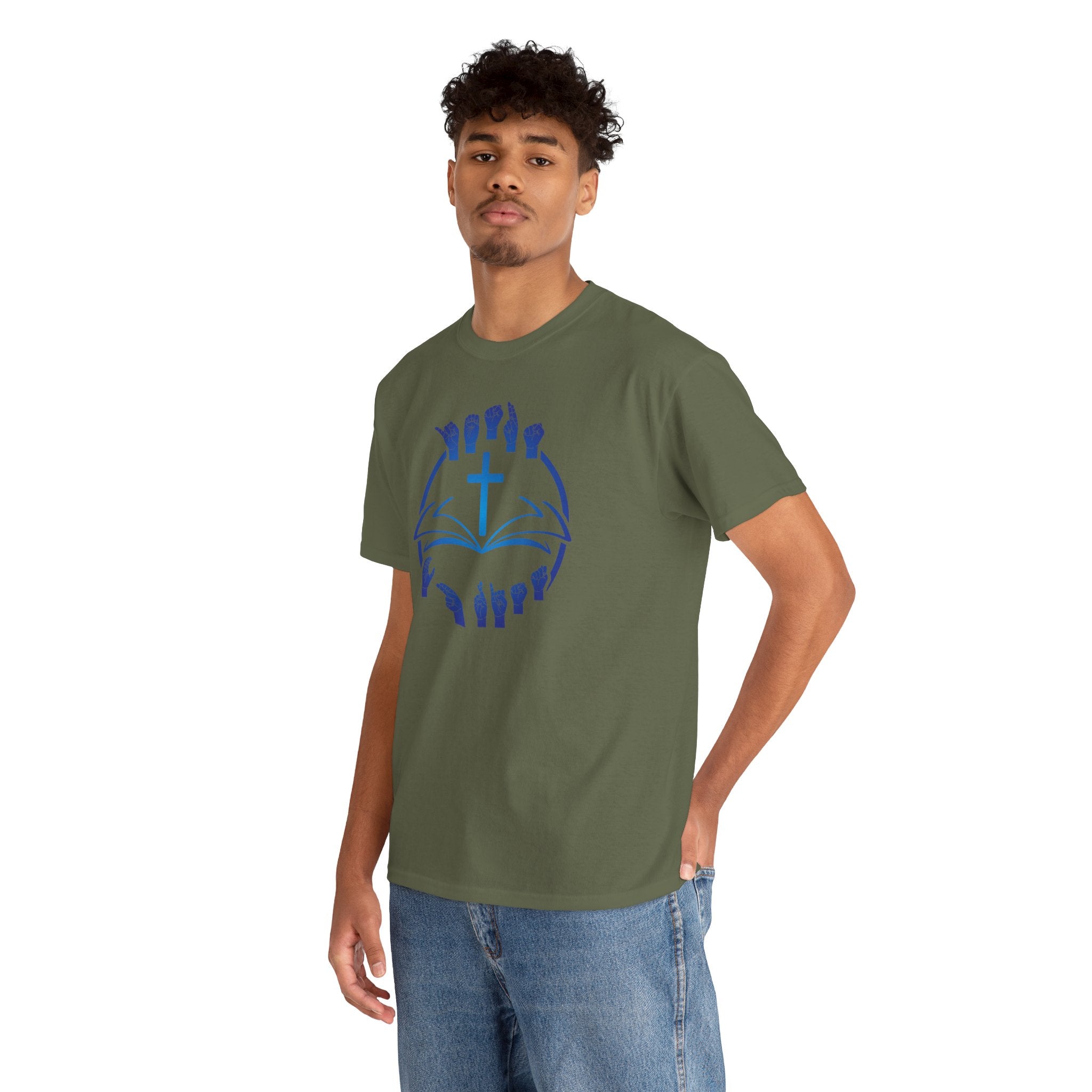 "Christian Bible Cross Sign Language "T-Shirt — Faith Prayer Hands Tee