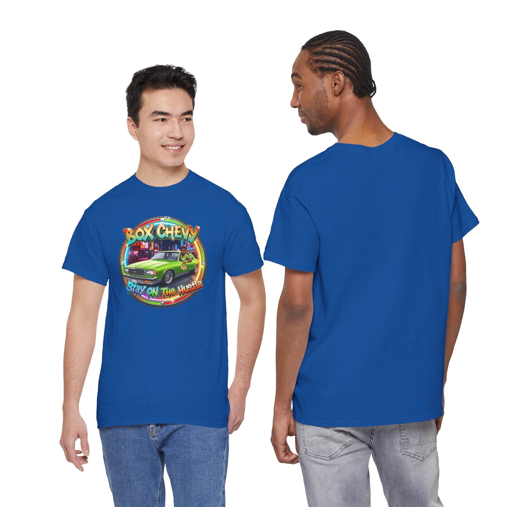 Vintage Chevy Truck Tee — "Box Chevy Stay On The Hustle" Retro Car Graphic Shirt