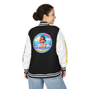 Letterman Jacket — 'SnowCone, Hot Girl' Retro Beach Graphic