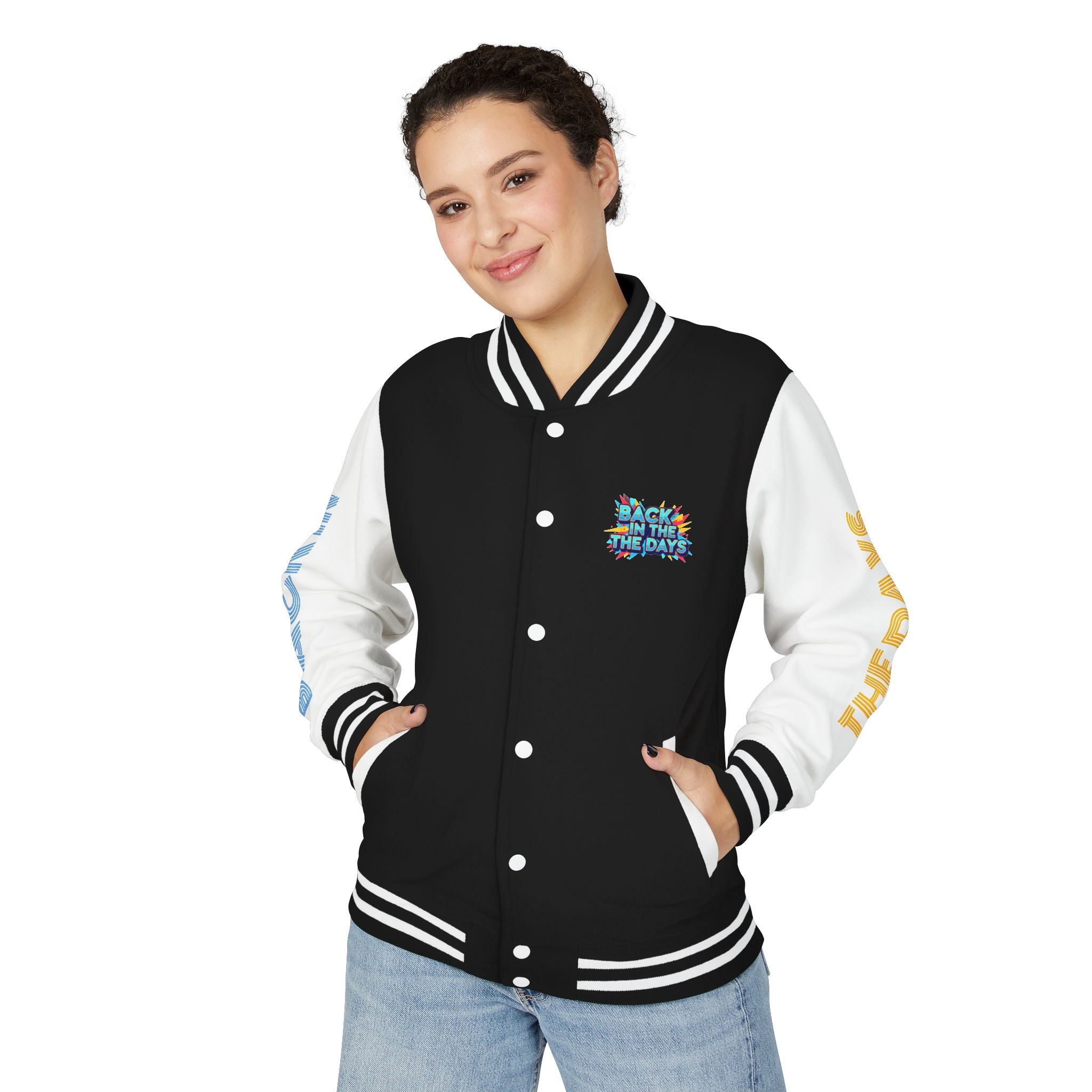 Letterman Jacket — "Back in the Days" Retro Graphic Bomber