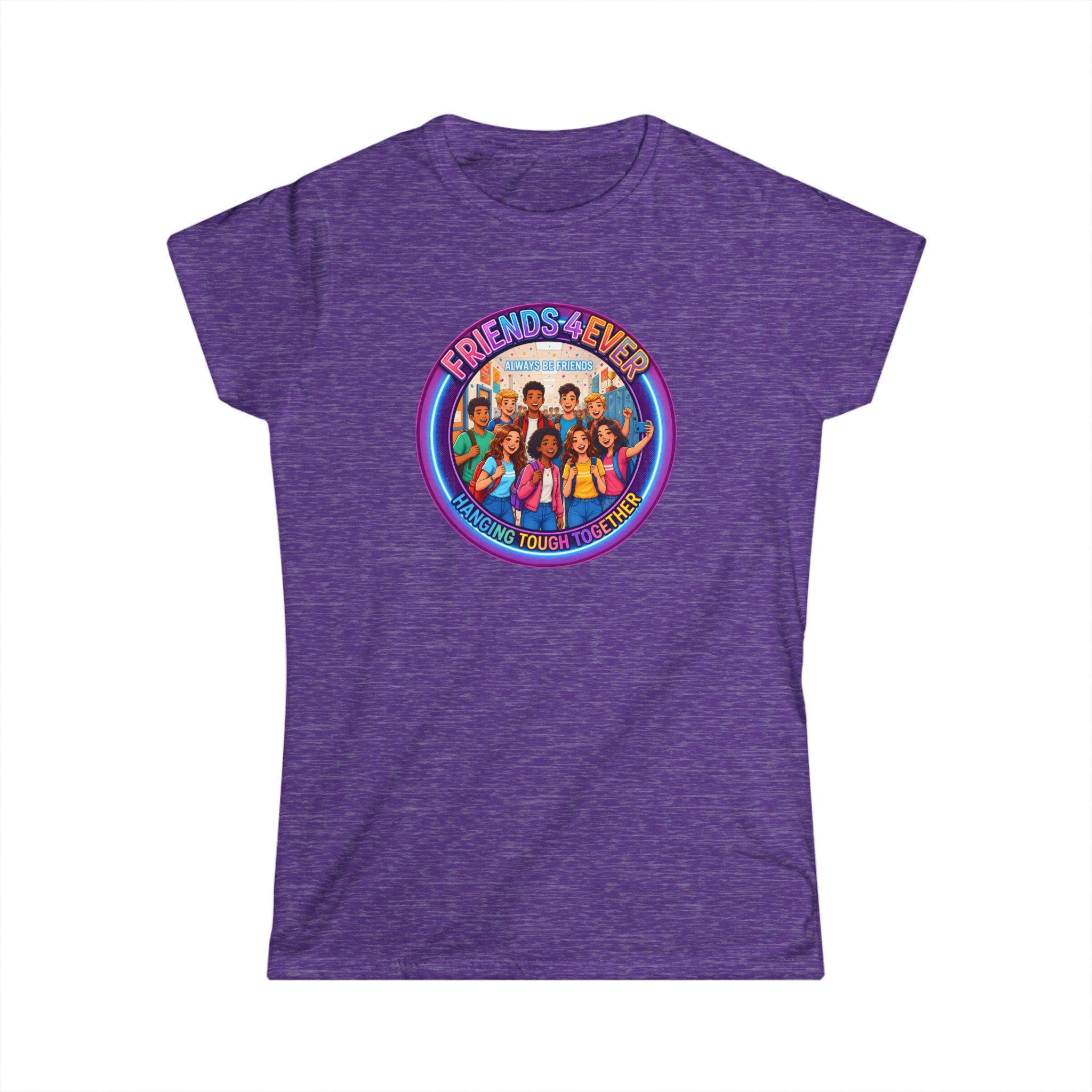 "Friends 4Ever" Graphic Tee — Retro Diverse Girl Squad Shirt
