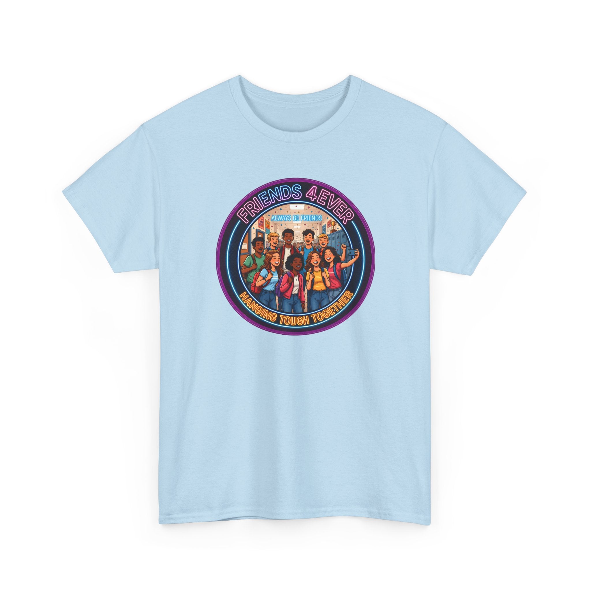 Graphic Tee — Retro Group Illustration "Friends Forever"