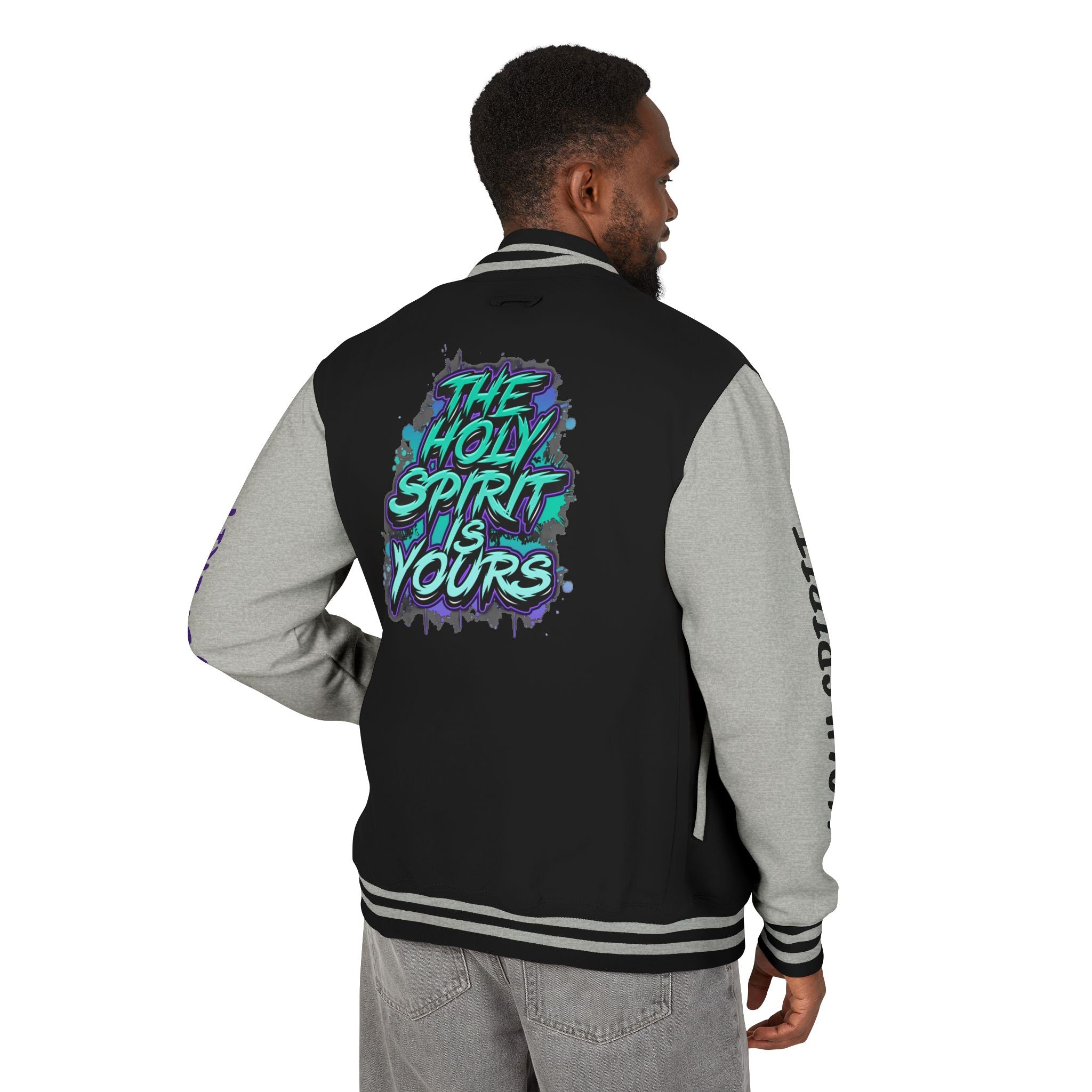 Letterman Jacket — "The Holy Spirit Is Yours" Graphic