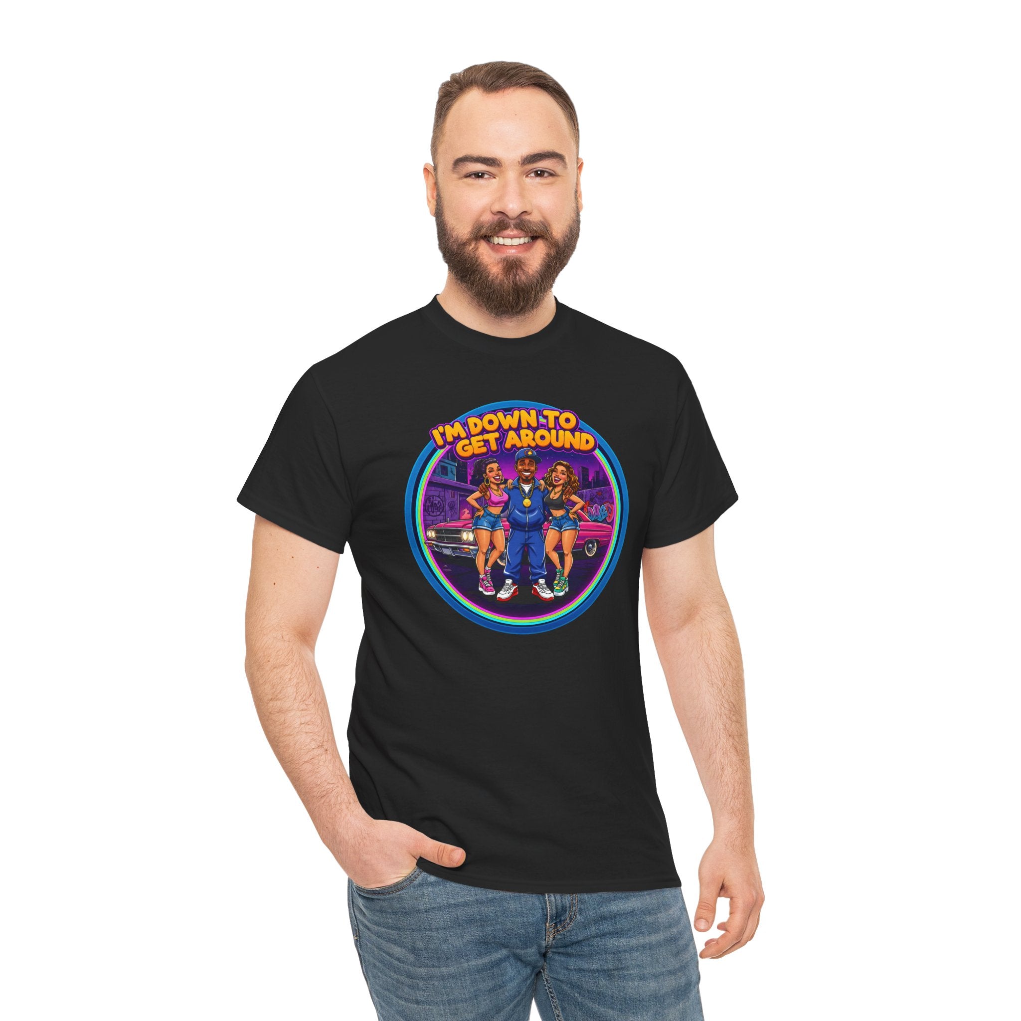 T-Shirt — 'I'm Down to Get Around' Retro Skate Crew Graphic Tee