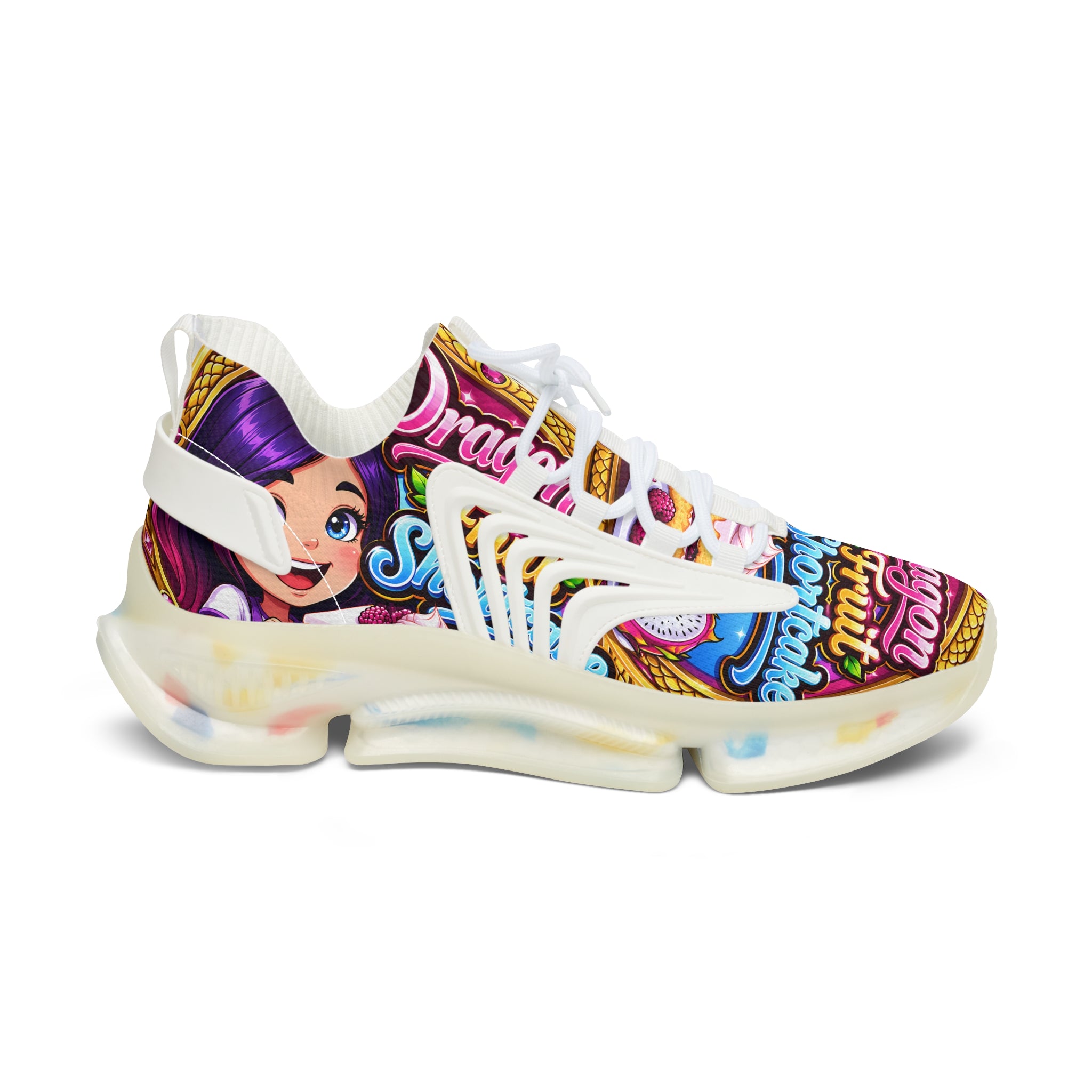 "Dragon Fruit Shortcake "Sneakers — Colorful Women's Mesh Athletic Shoes
