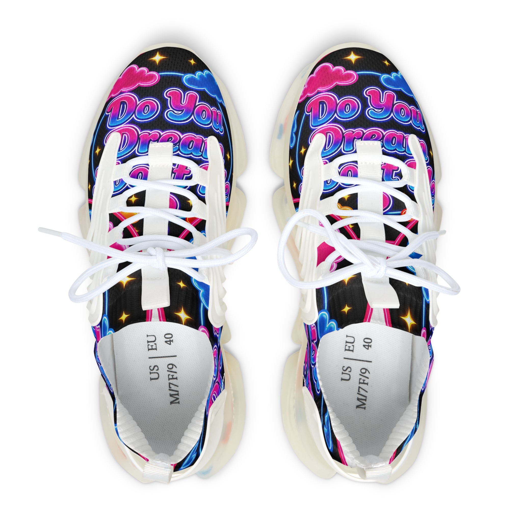 Mesh Sneakers — Neon Dream Graphic Women's Athletic Shoes