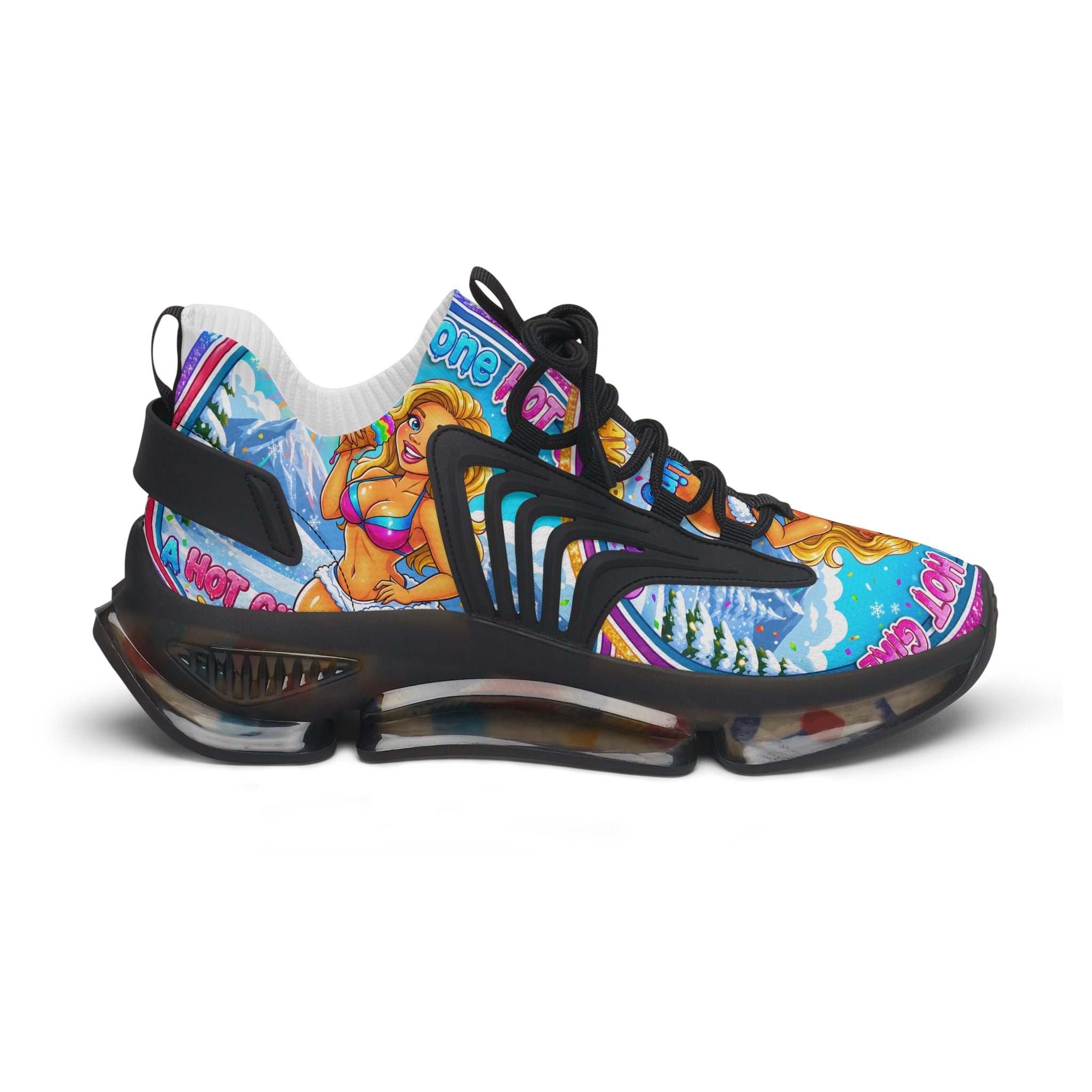Women’s Mesh Sneakers — "Snow Cone Hot Girl "Colorful Mermaid Graphic Athletic Shoes