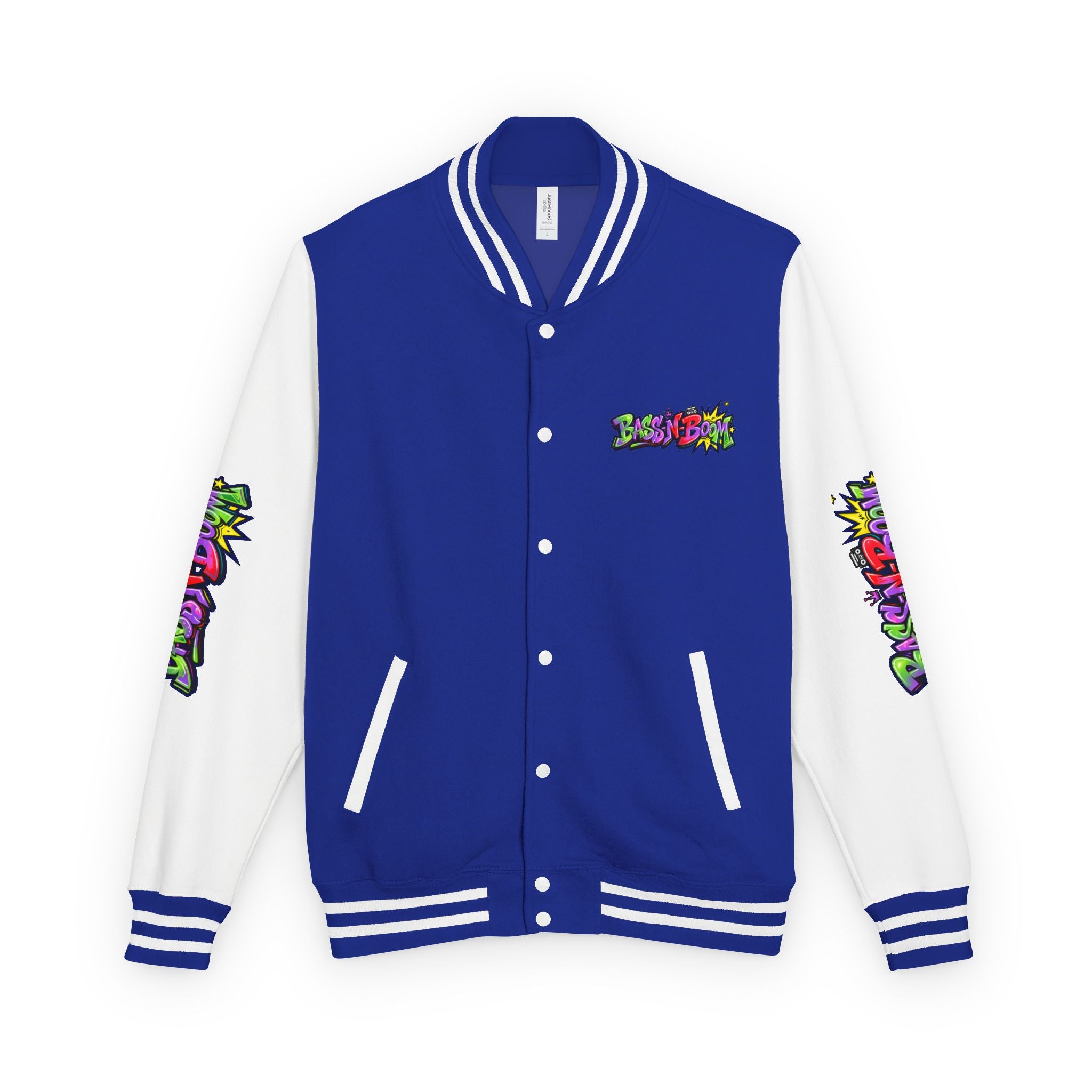 Letterman Jacket — 'Bass N Boom' Graffiti Bomber