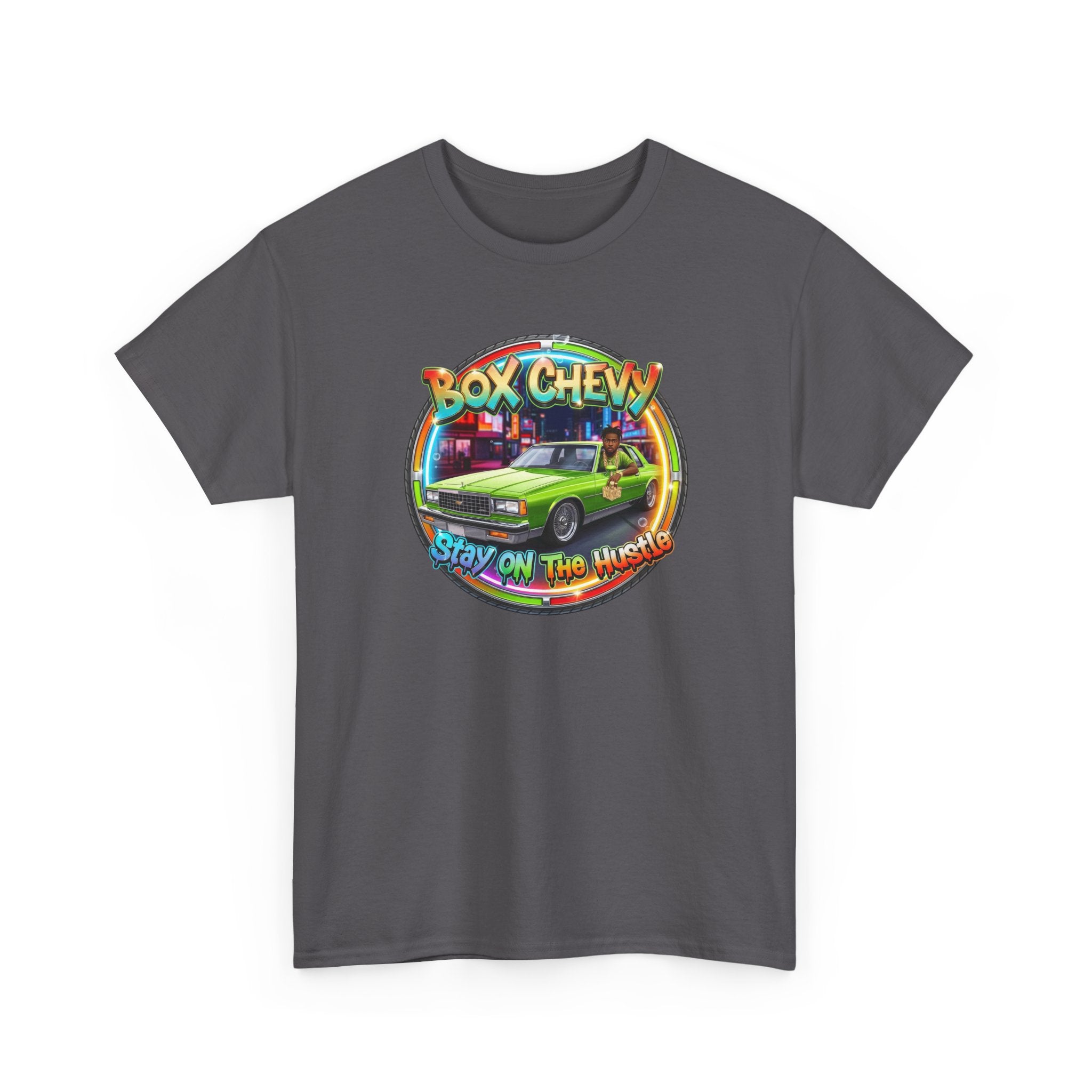 Vintage Chevy Truck Tee — "Box Chevy Stay On The Hustle" Retro Car Graphic Shirt