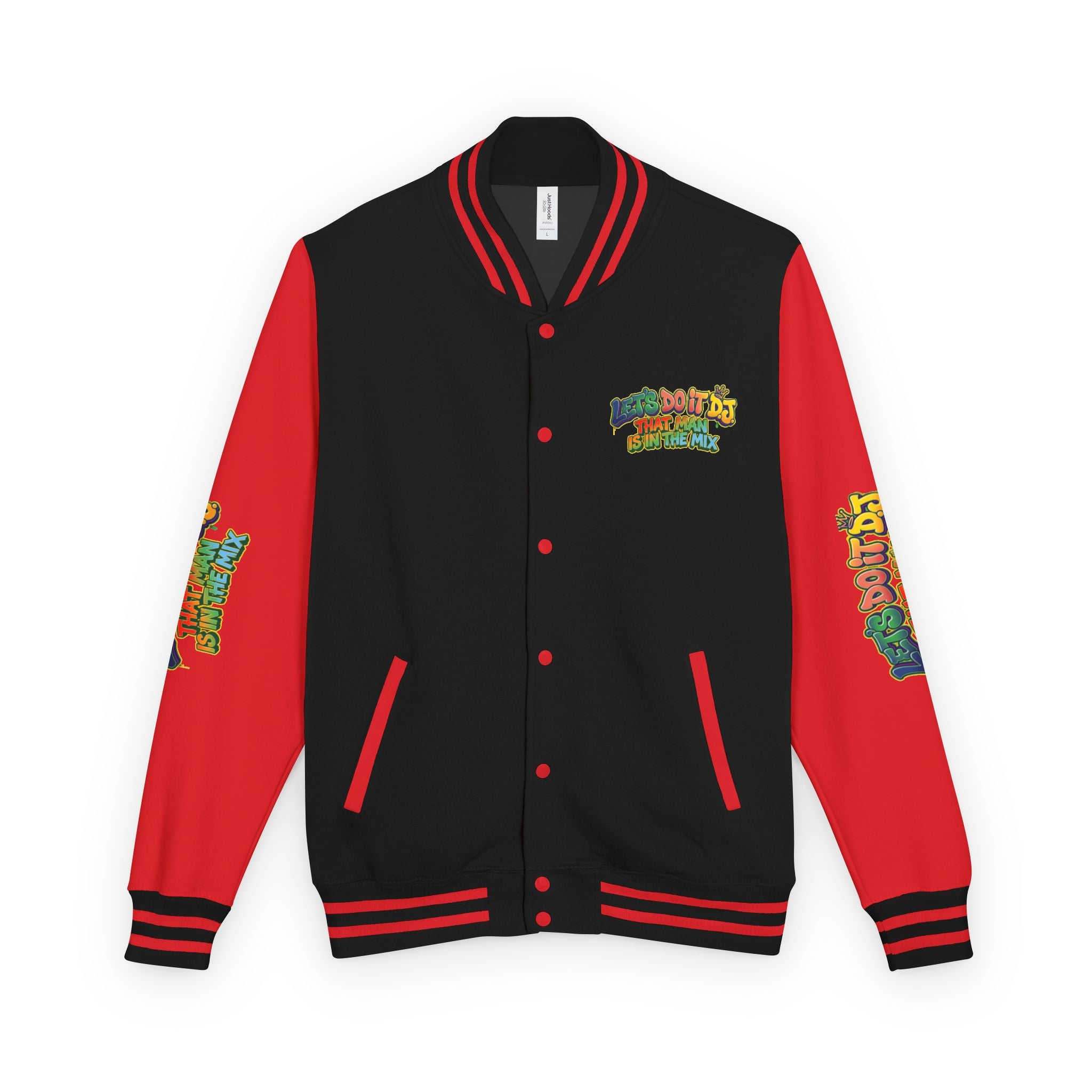 Letterman Jacket — 'Let's Do It' DJ Graphic Varsity Jacket