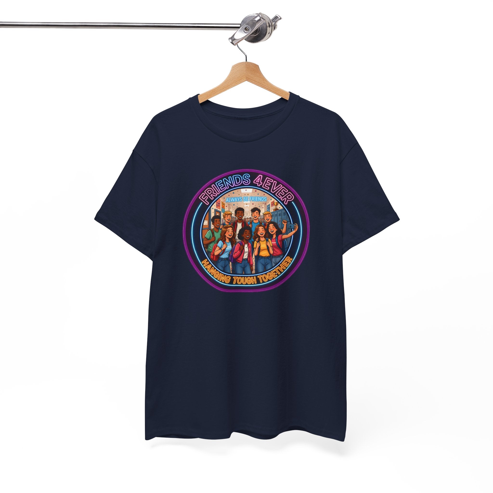 Graphic Tee — Retro Group Illustration "Friends Forever"