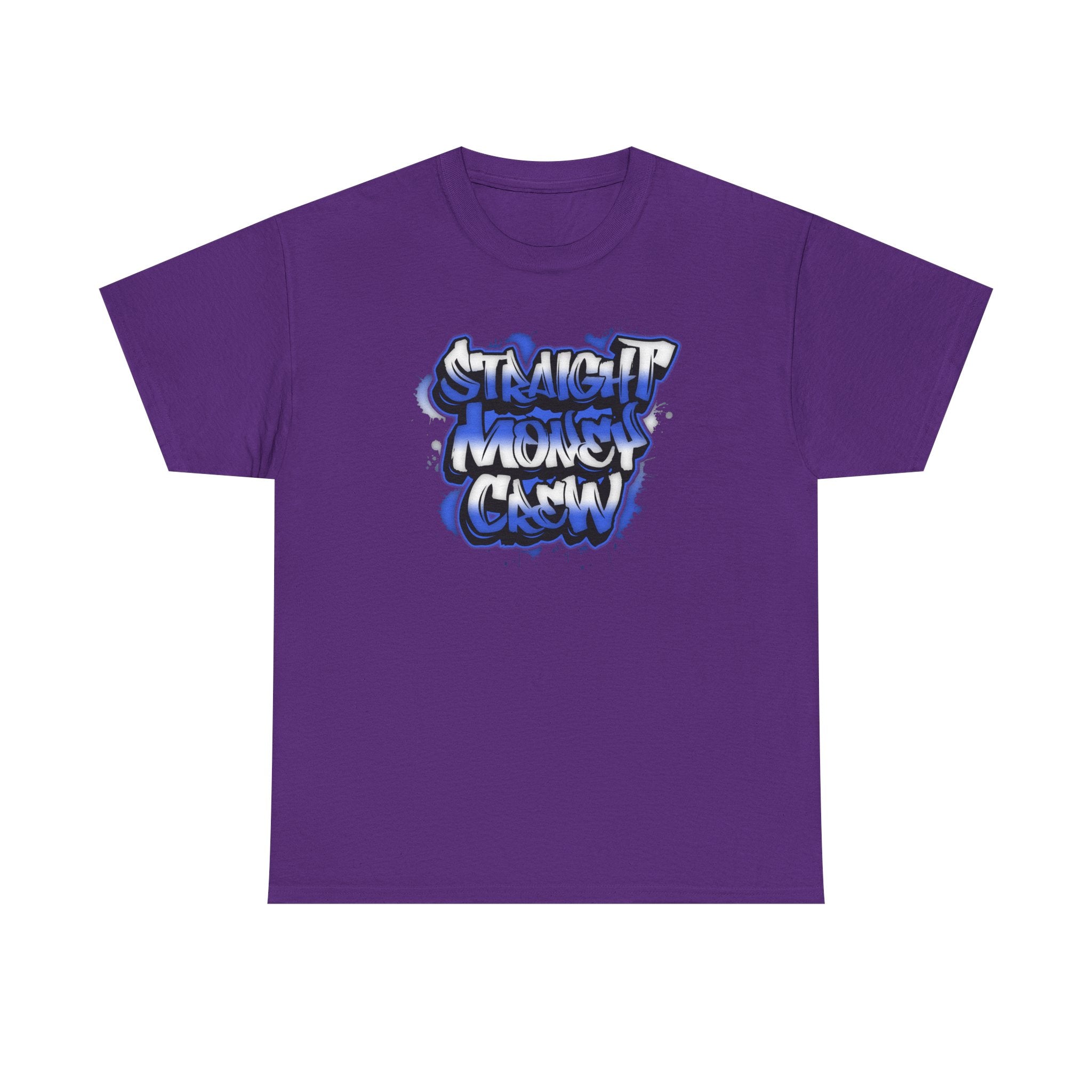 T-Shirt — "Stackin' Money Crew" Blue Graffiti Graphic Tee