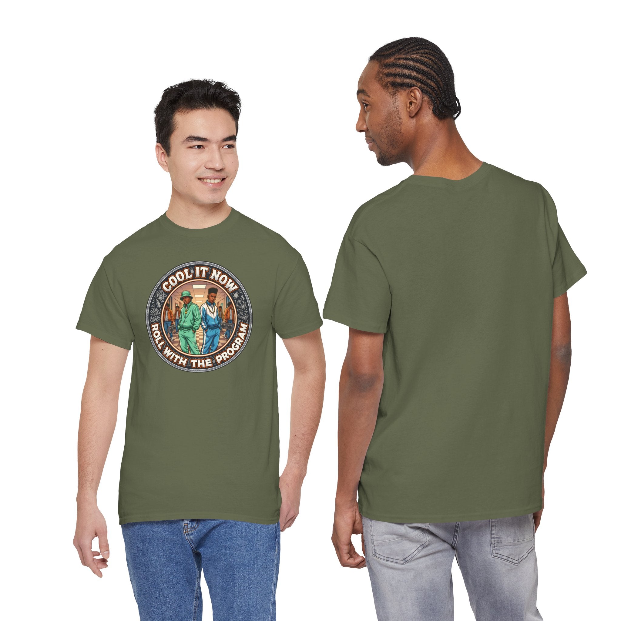 Cool It Now Tee — "Cool It Now Roll With The Program" Vintage Patch Graphic T-Shirt