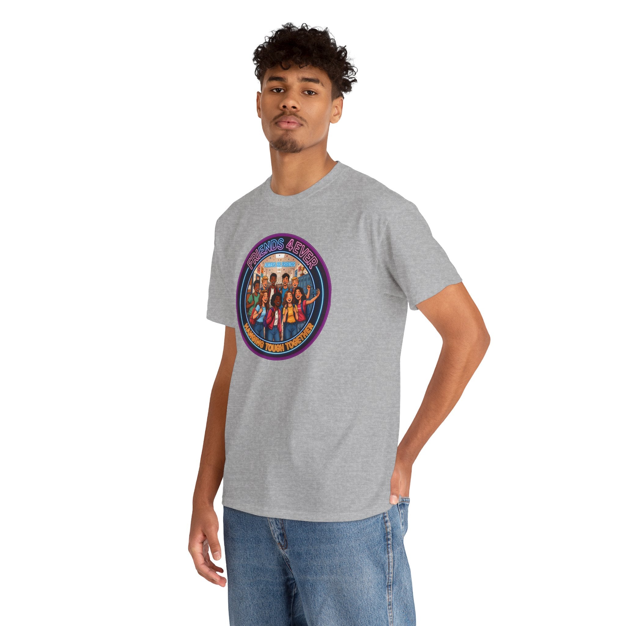 Graphic Tee — Retro Group Illustration "Friends Forever"