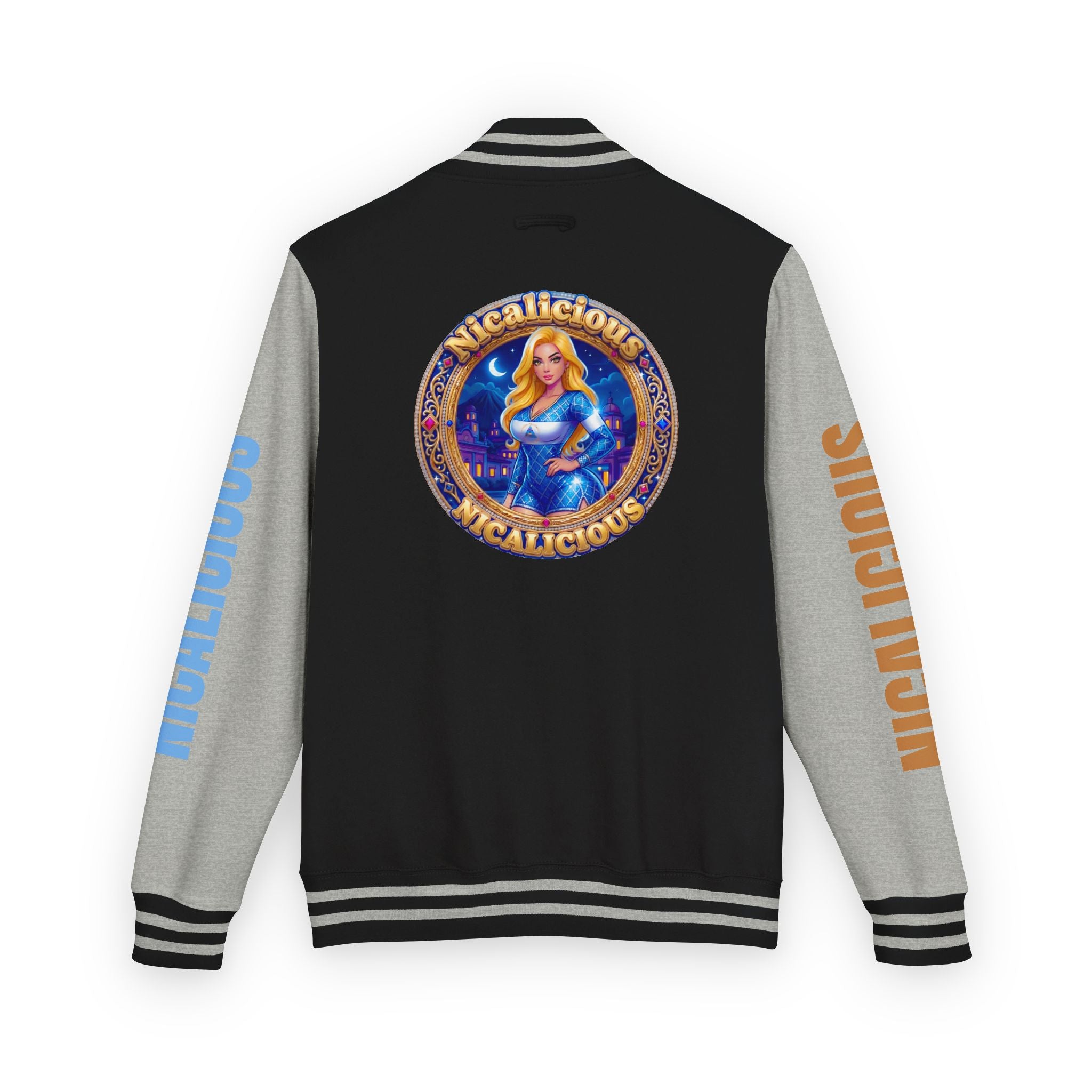 Letterman Jacket — 'Nicalicious' Retro Varsity Jacket with Angel Crest