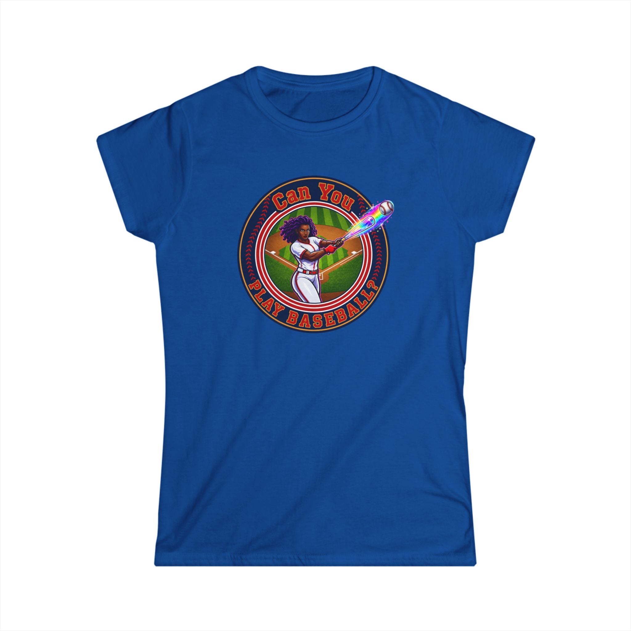 Can You Play Baseball? Women's Baseball Graphic Tee - Vintage Batter Design