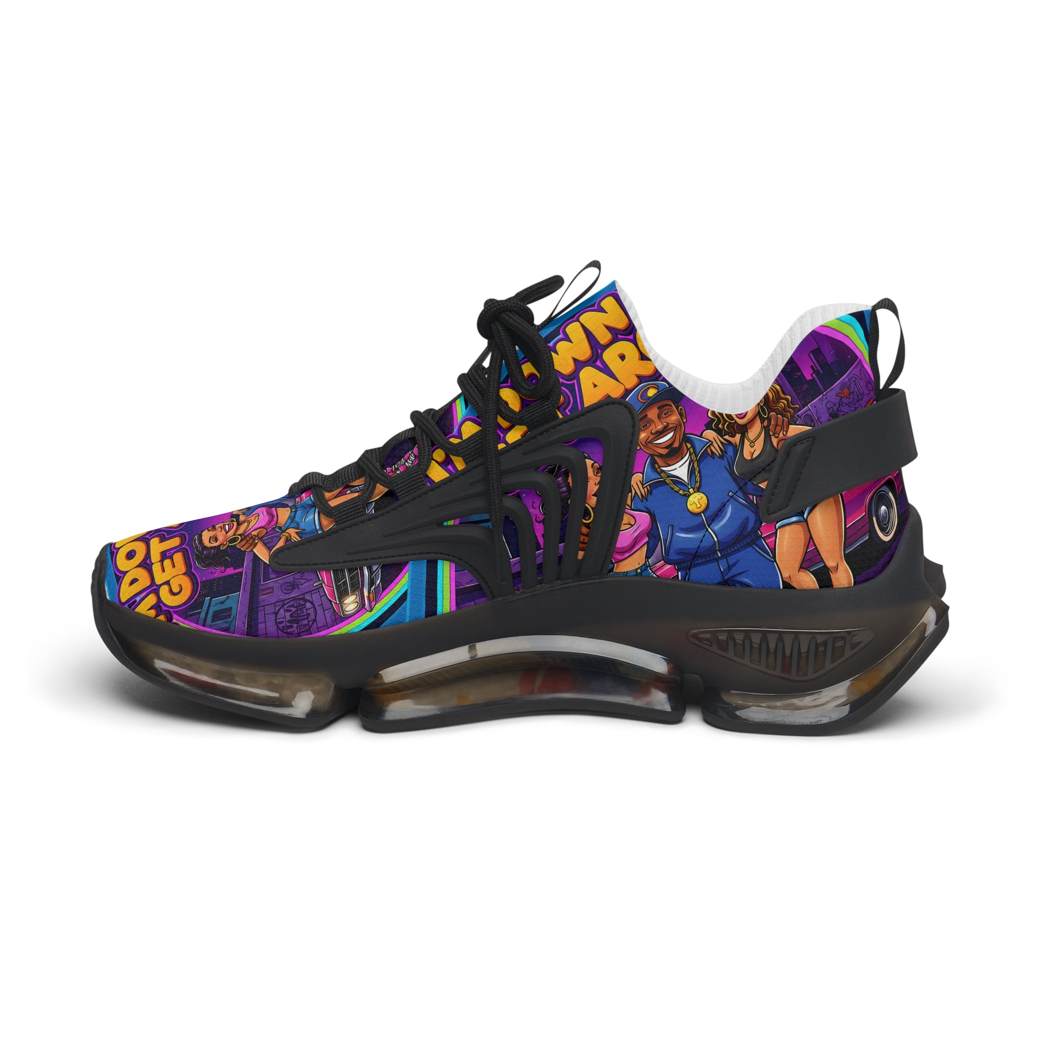 Men's Mesh Sneakers — Colorful 'Get Around' Graphic Athletic Shoes for men's